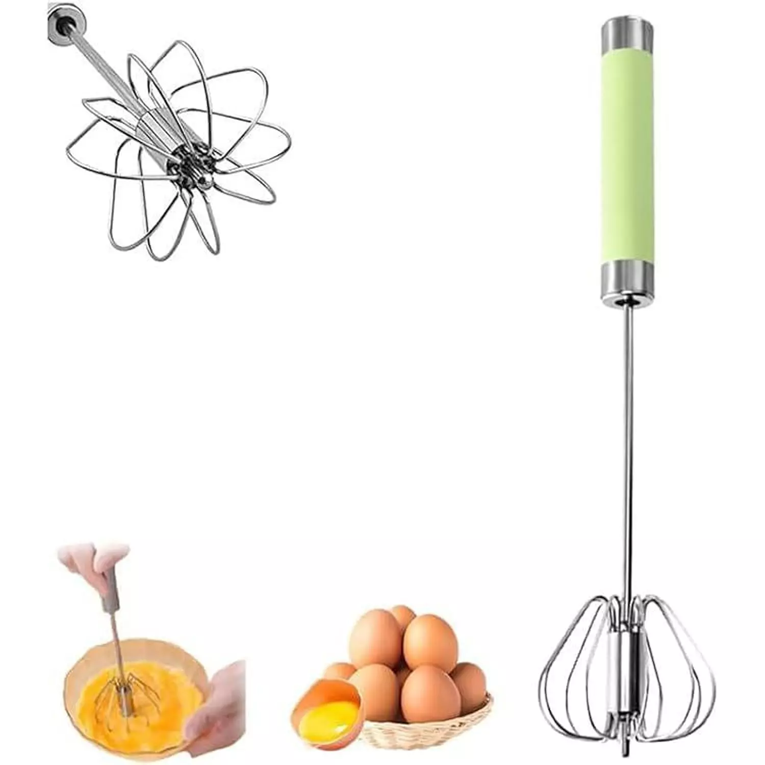 Stainless Steel Egg Whisk Press  3