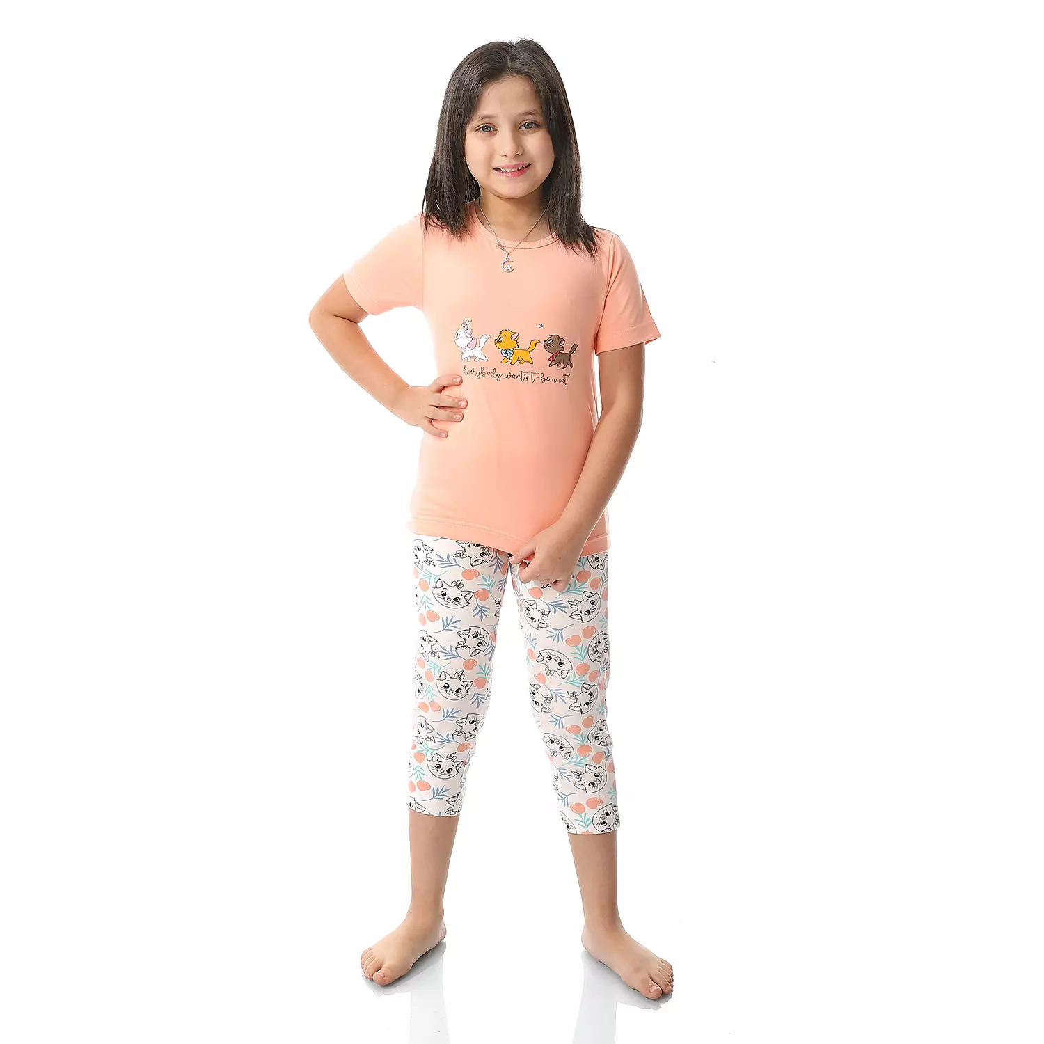 Girls Cat Pajama - Simone hover image