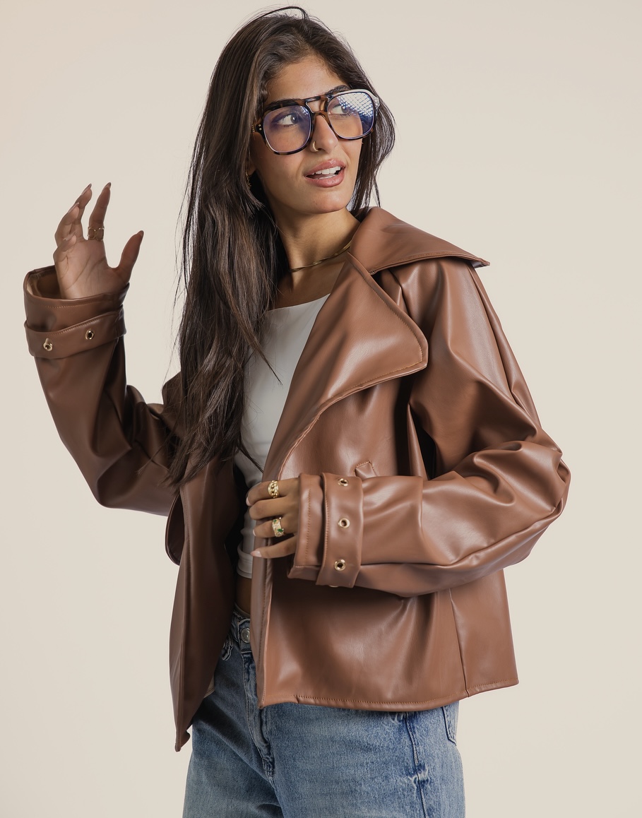 <h3 style="text-align: center"><strong><span style="color: #ffffffff">Bronzed Leather</span></strong><span style="color: rgb(255, 255, 255)"> Jacket</span></h3>