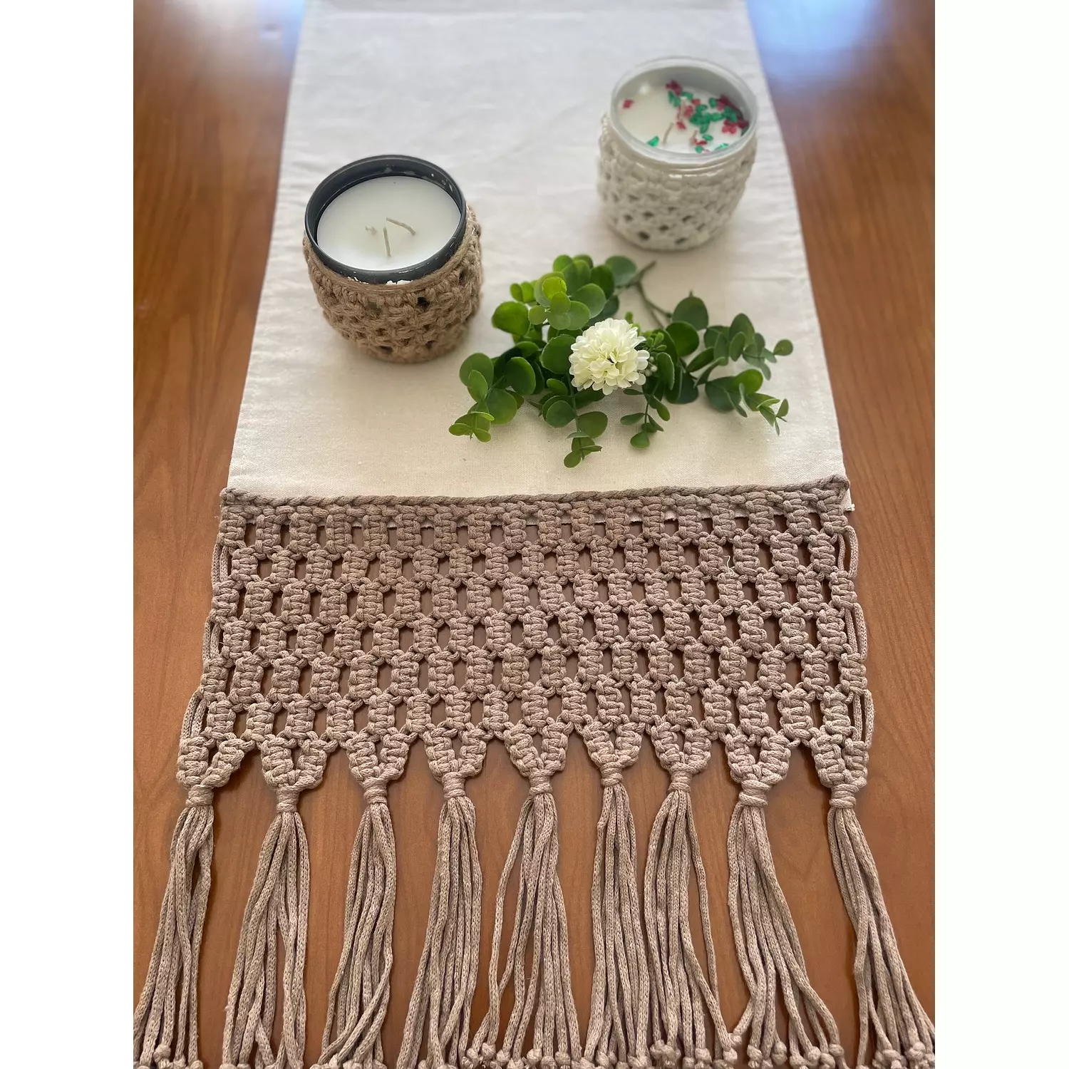 Cotton Macrame Bees Runner  2