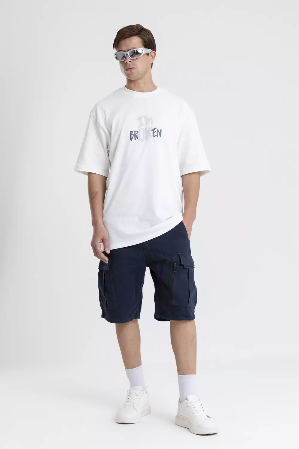 TEXT OVERSIZED COTON T-SHIRT 6