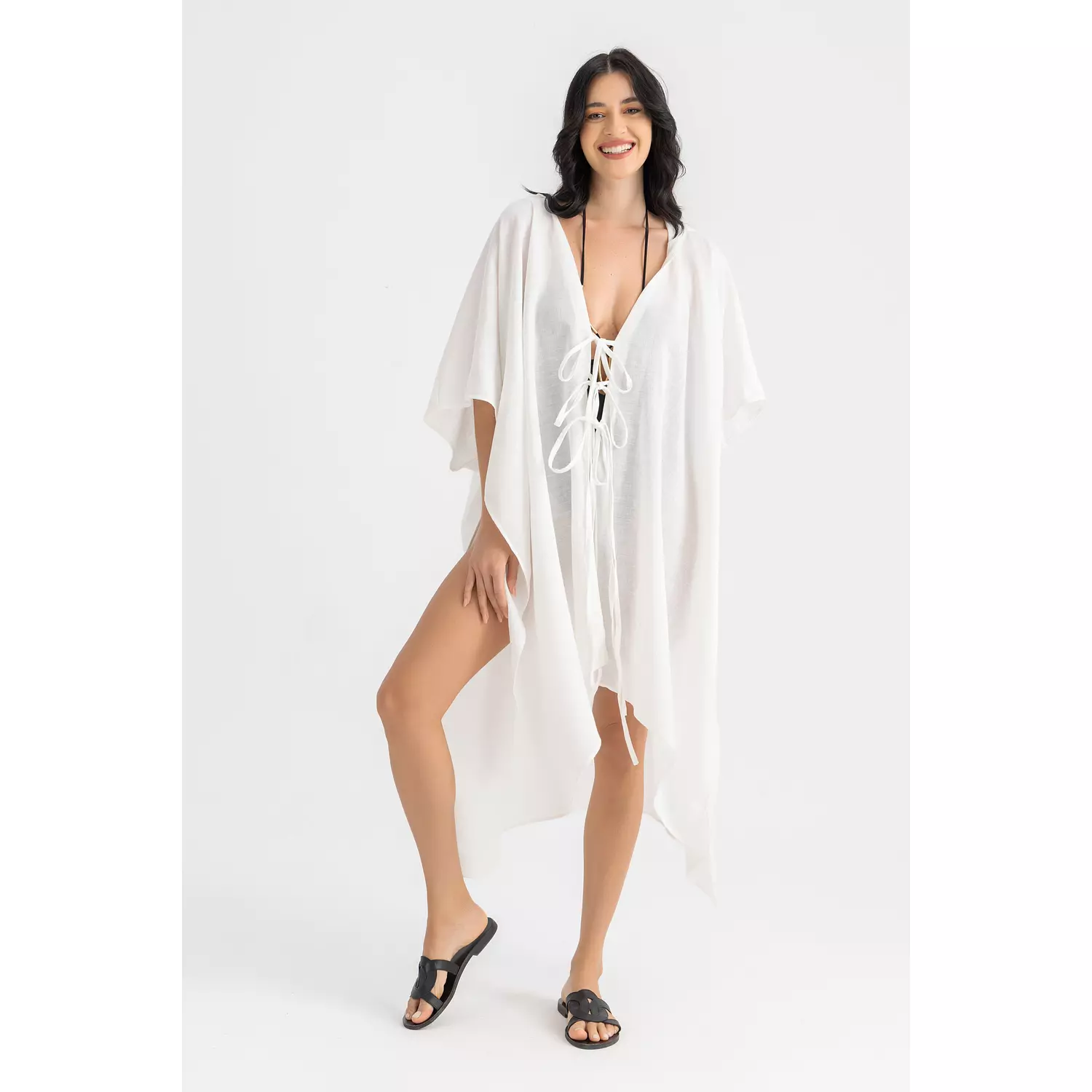 The HILDA linen hooded cape hover image