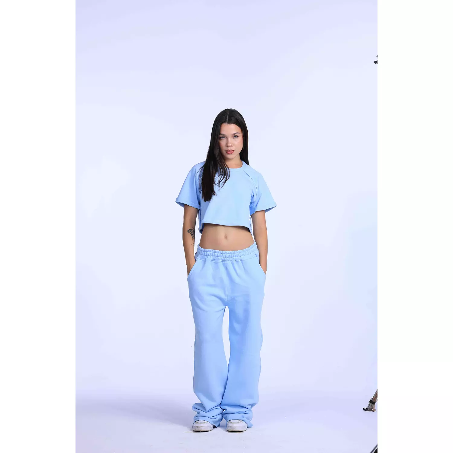 Baby blue oversized sweatpants   hover image