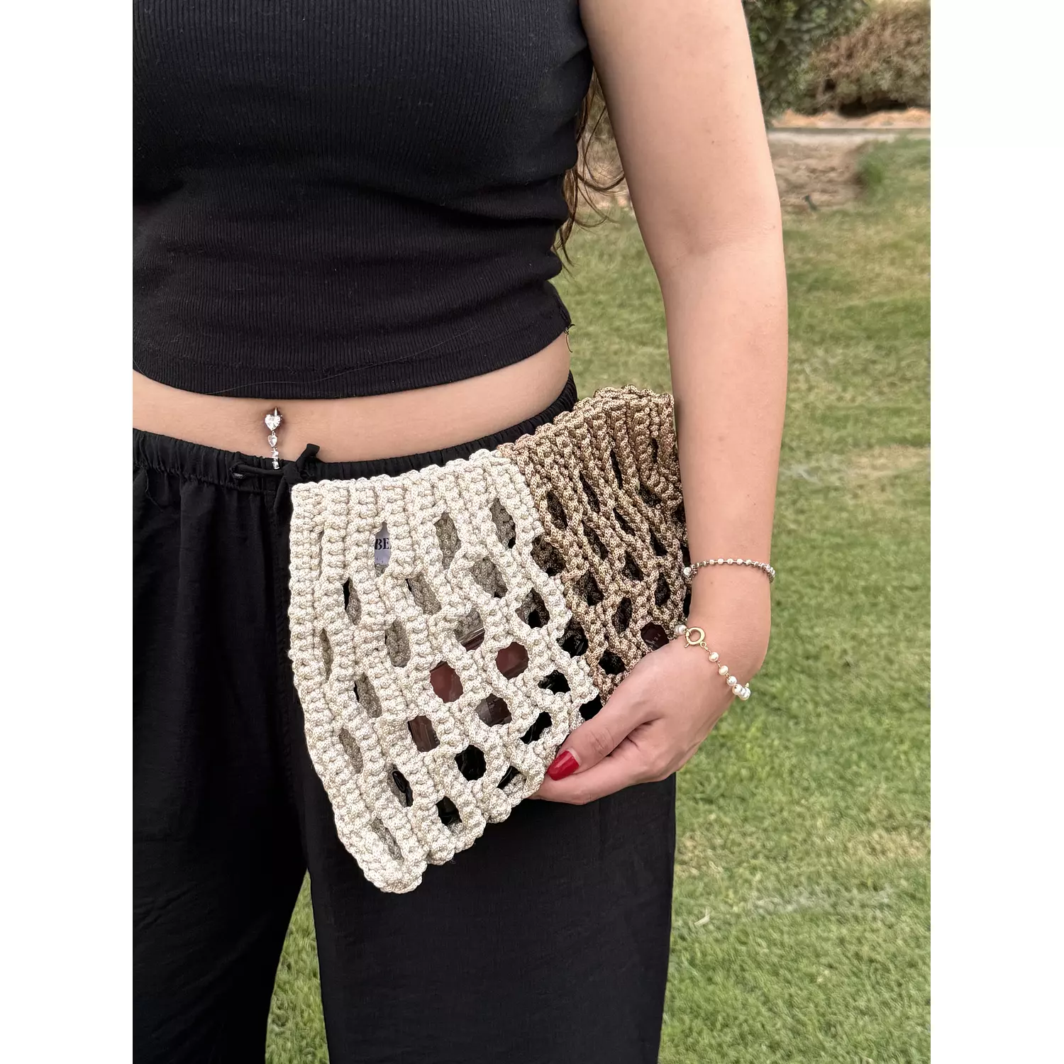 Nude X brown crochet bag   hover image