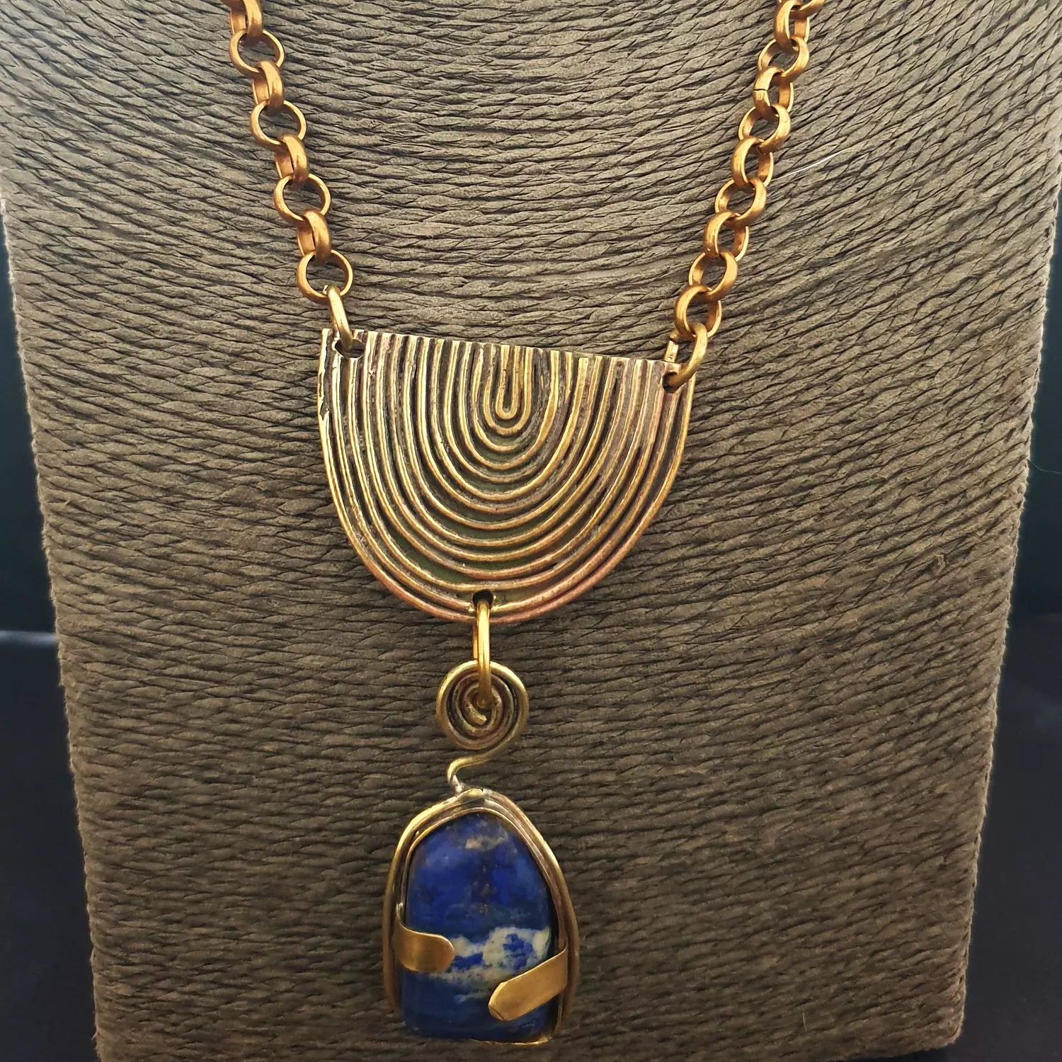 Big lapis stone necklace hover image