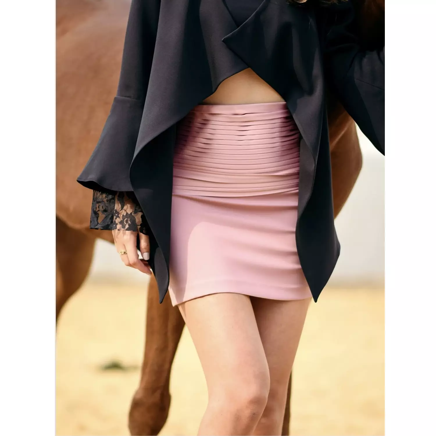 Pink Pleated Skirt hover image