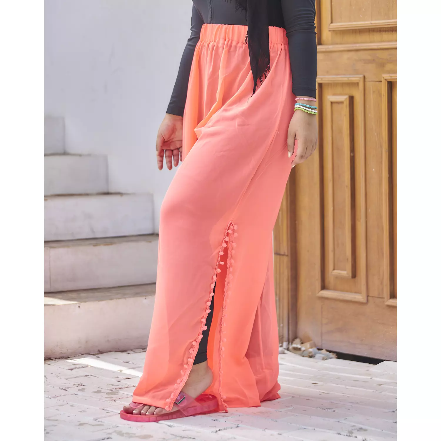 Phosphoric chiffon pants - cover up hover image