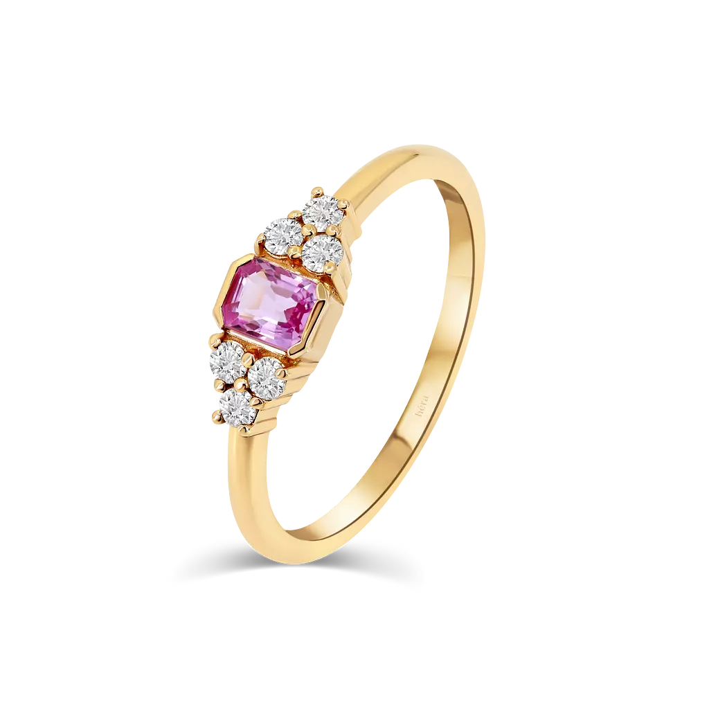 Flowery Pink Sapphire Ring - R57