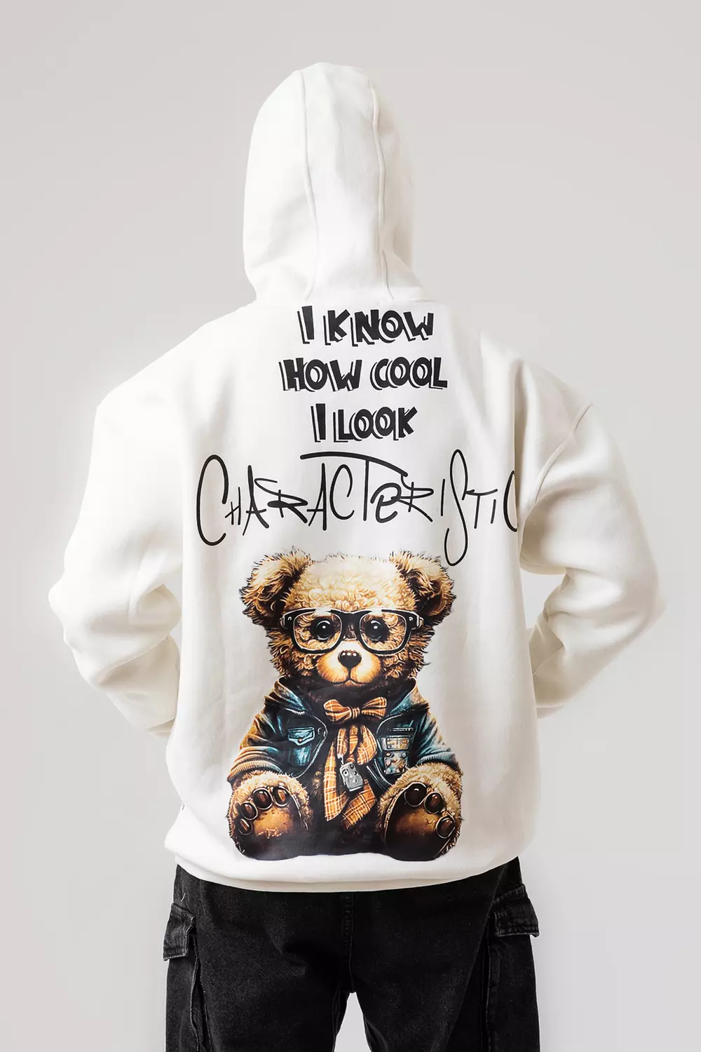 BEAR BACK PRINTED HOODIE 17