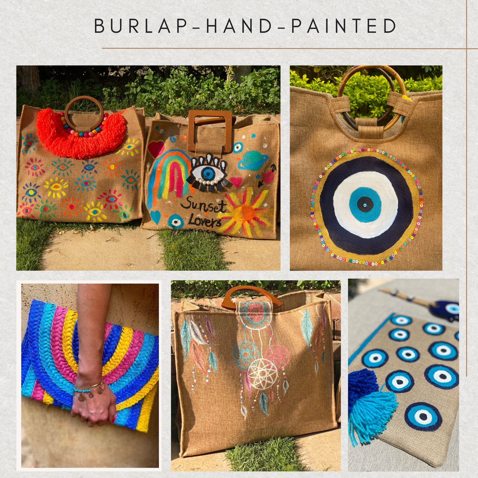 Hand-Painted Burlap Pieces Img