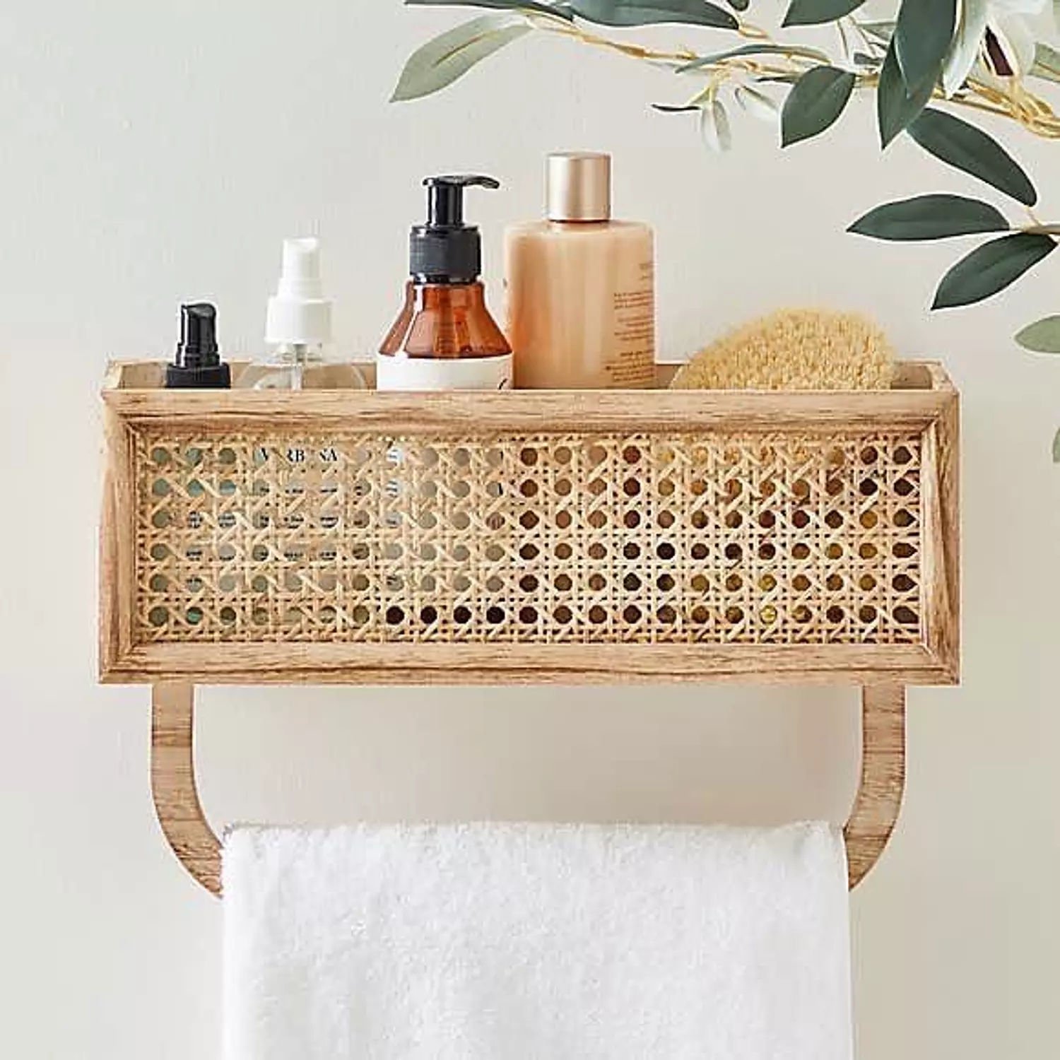 Rattan box with blanket holder hover image