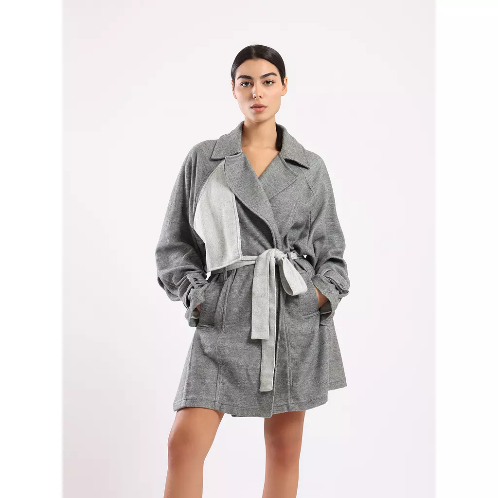 The 2 tones dark grey SOPHIA trench coat   