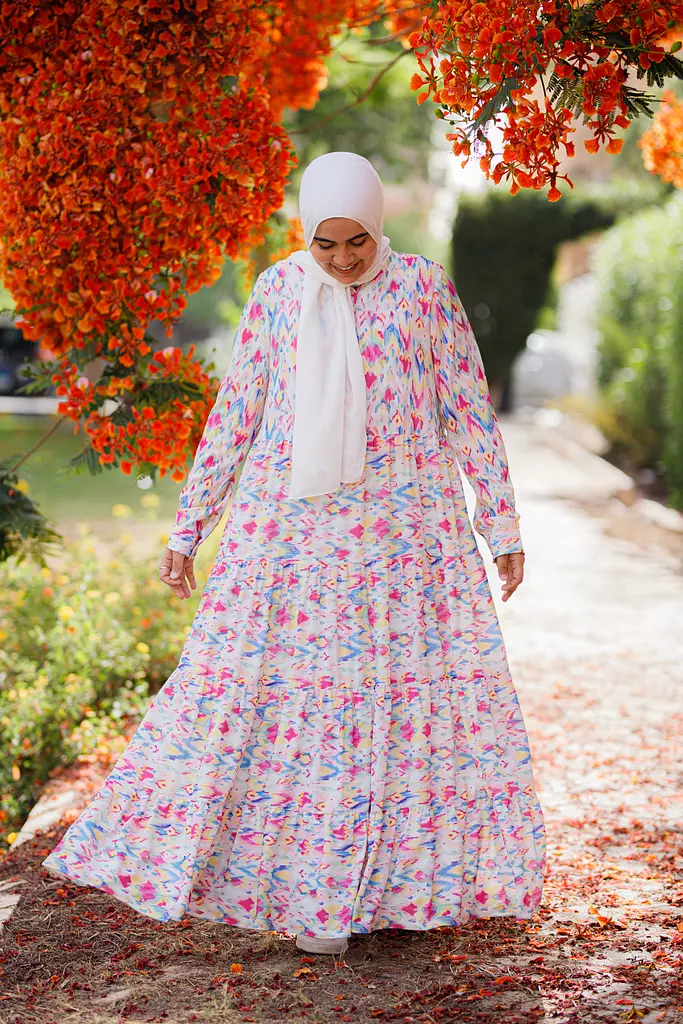 Pink Tie-Dye Pattern Dress