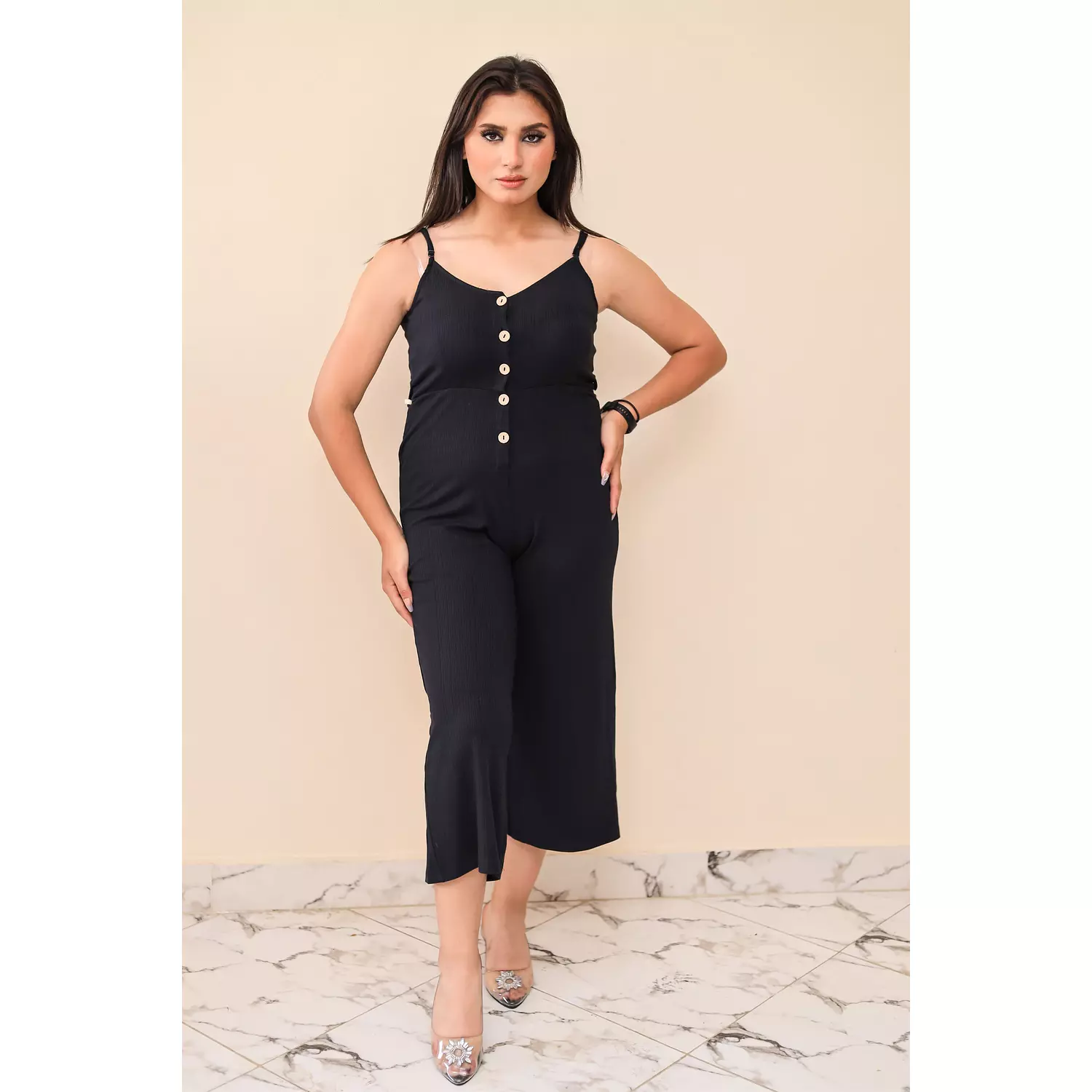 Black Buttons Jumpsuit 2