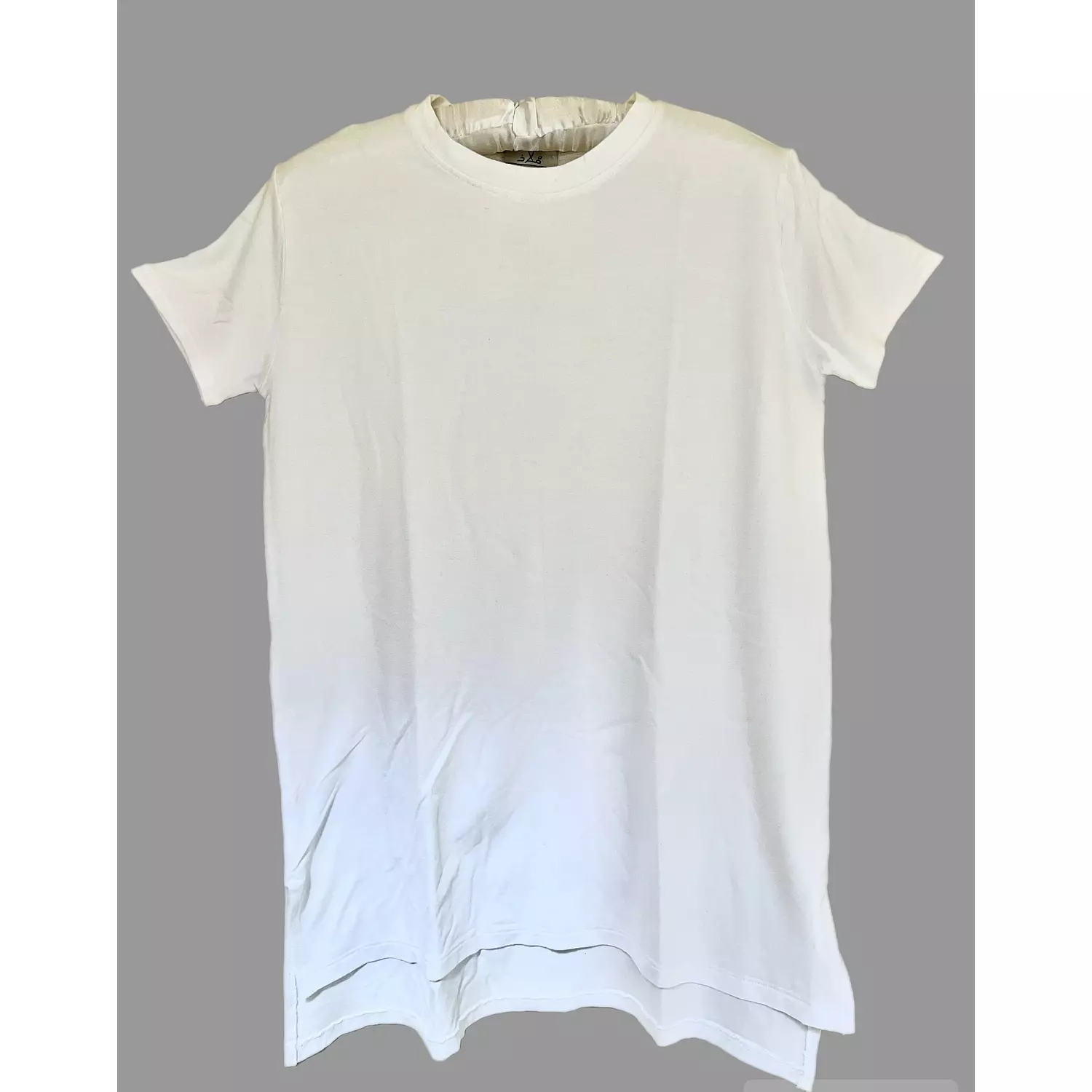 White half sleeve basic top hover image