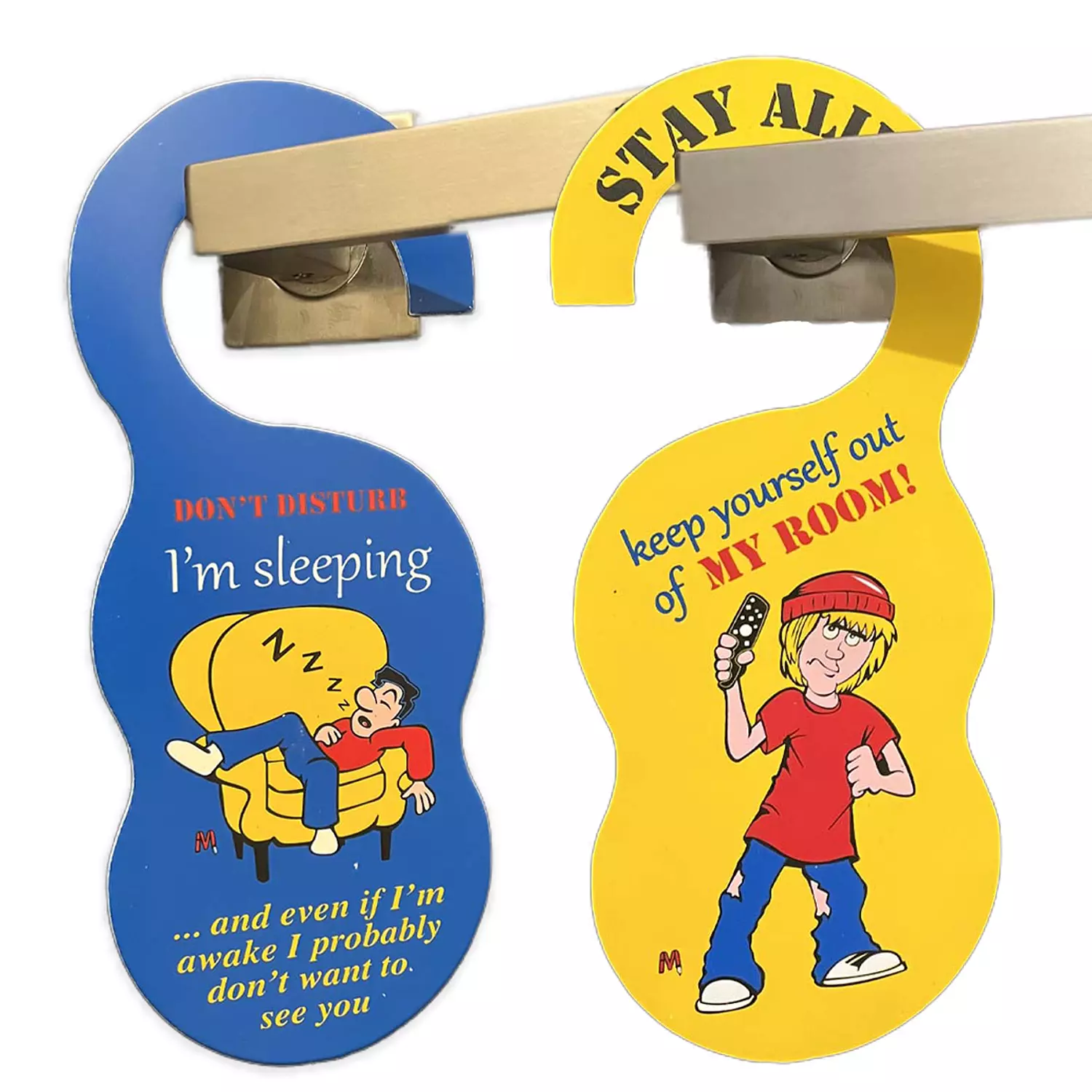 Memo Door Hanger Sign (Don’t Disturb. I’m Sleeping) & (Stay Alive Keep Yourself Out of My Room) 0