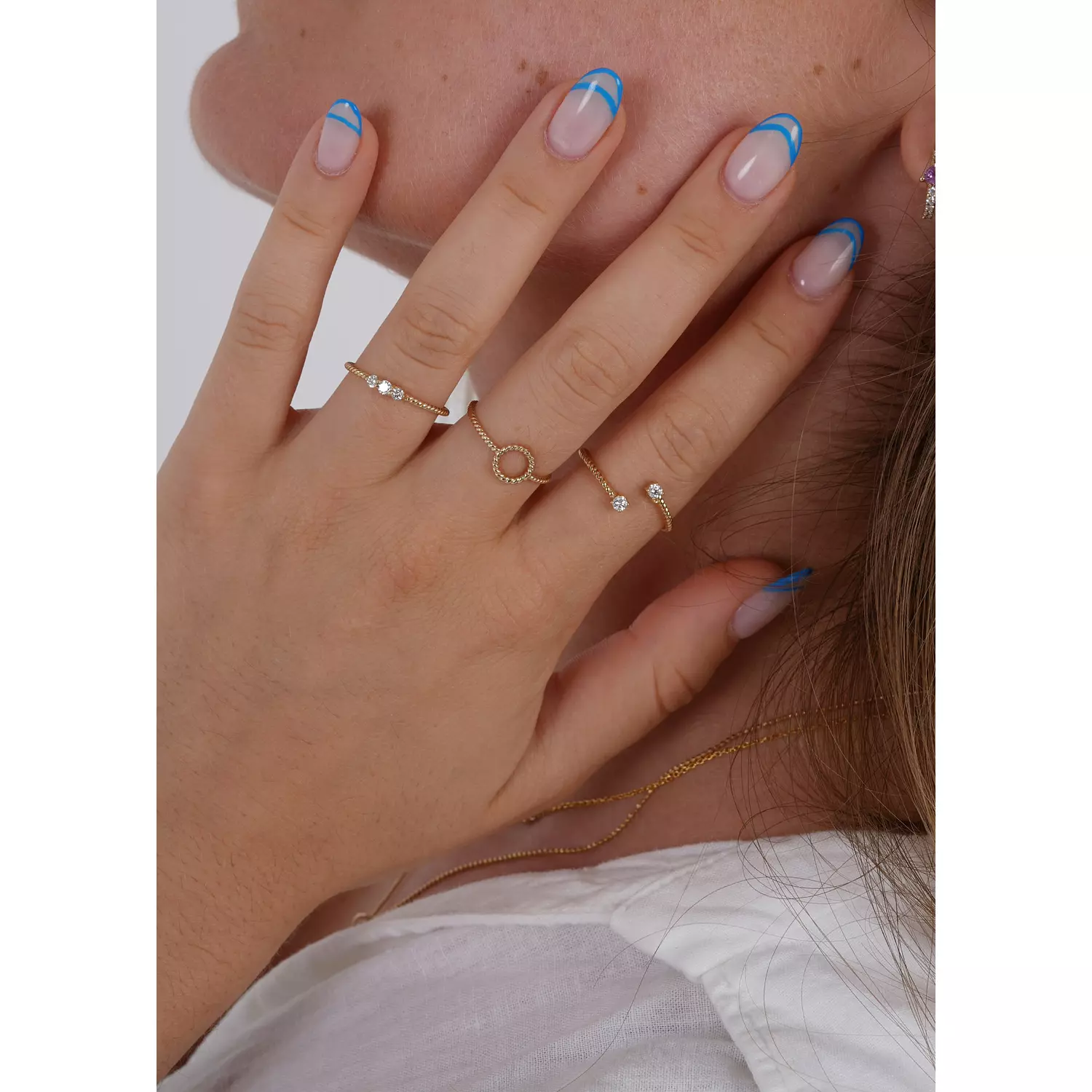 Two Stones Croisé Open Ring - R8 2