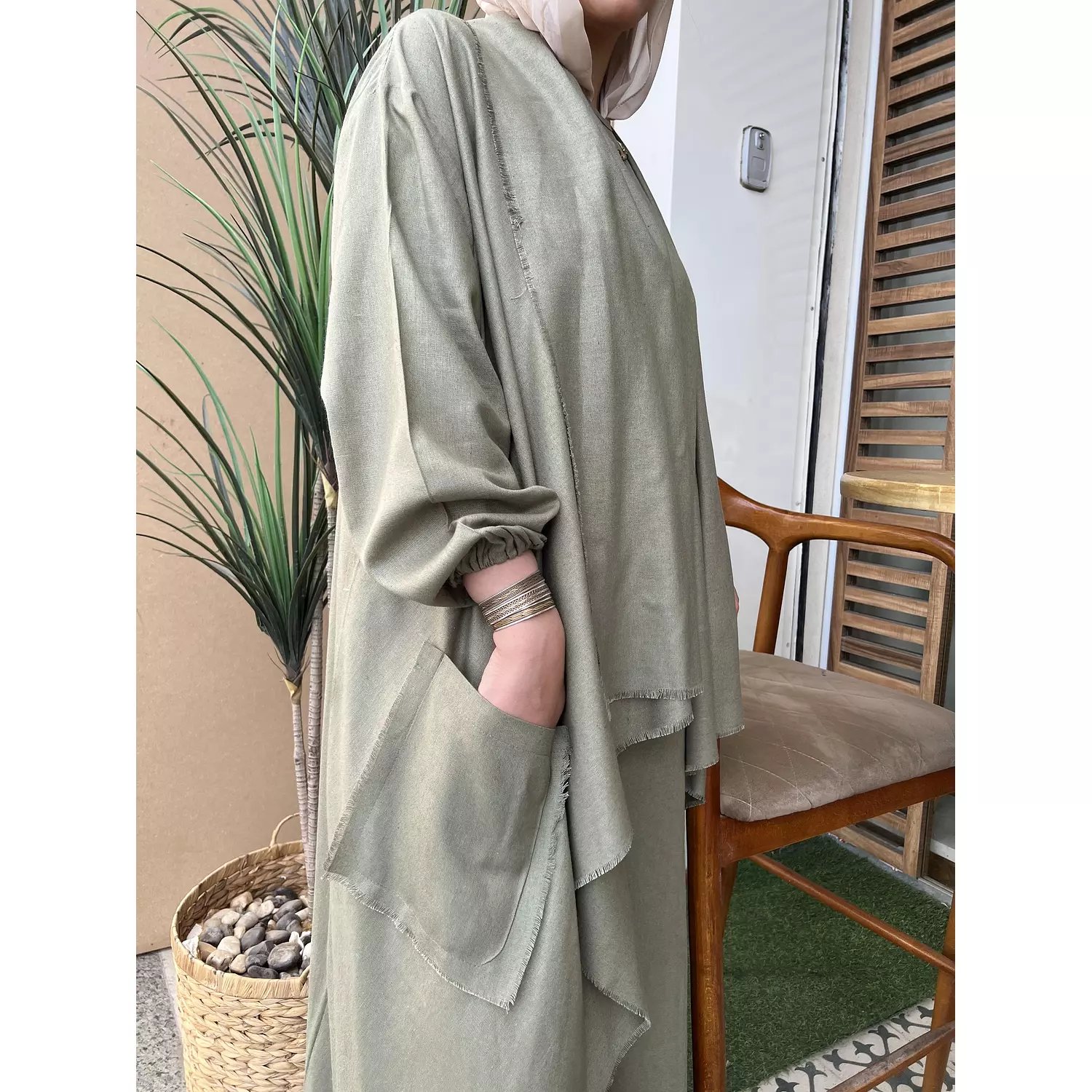 Fluffy Olive Kimono  8