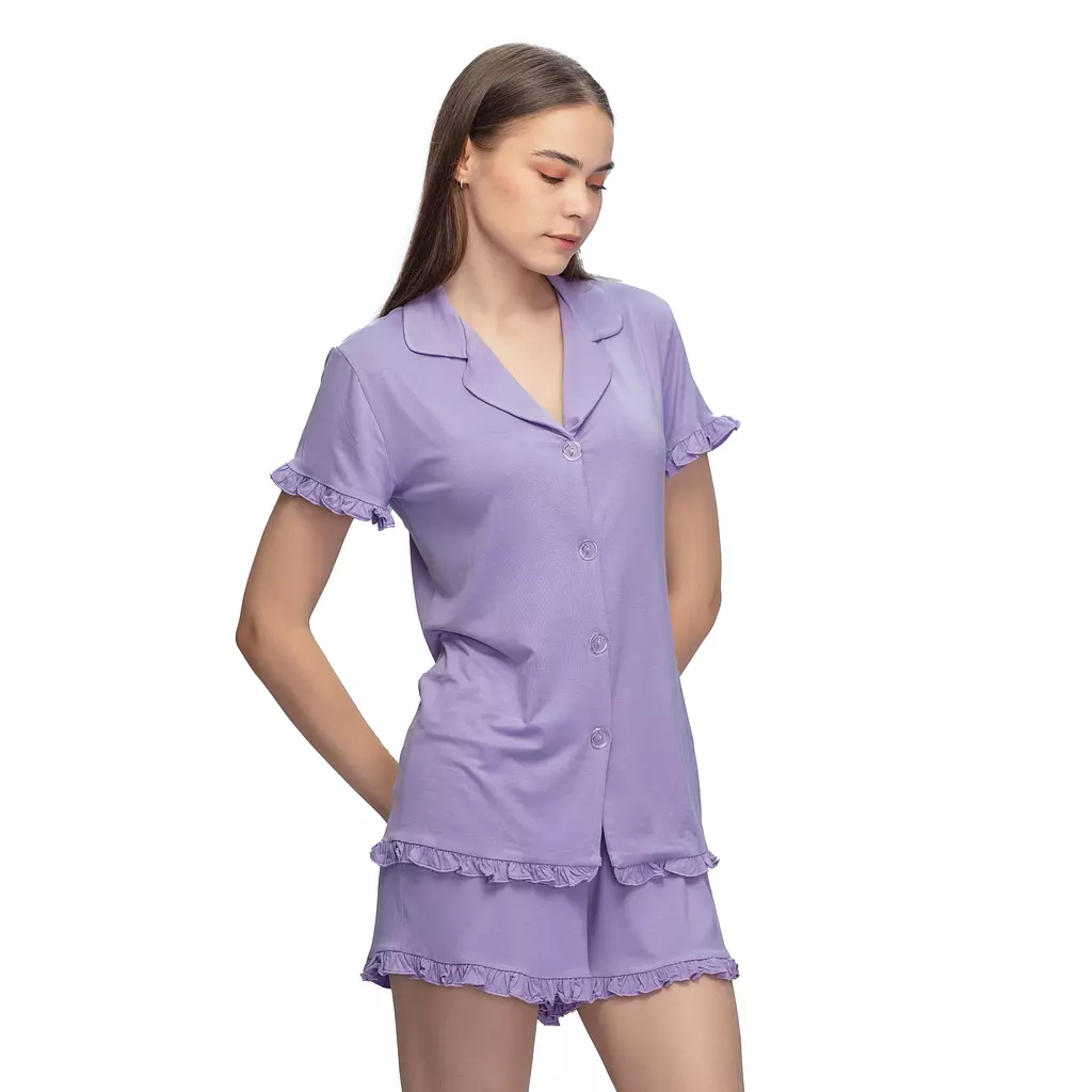 Lilac button-up front Pj set