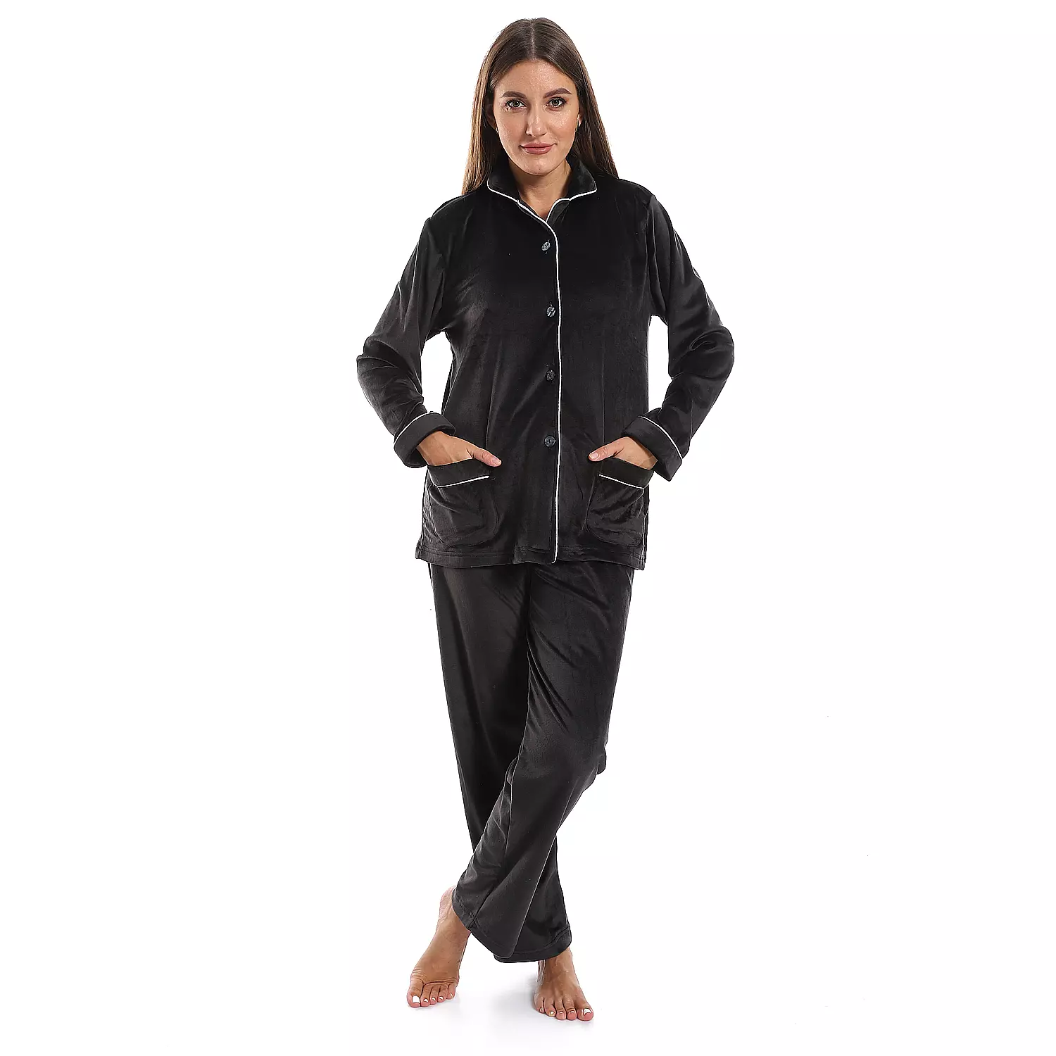 Women Classic Fleece PJ - Black - 2505 - 025  hover image