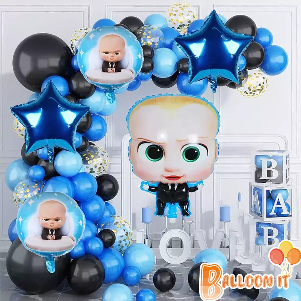 The Party Boss Baby Theme Balloons Garland Kit