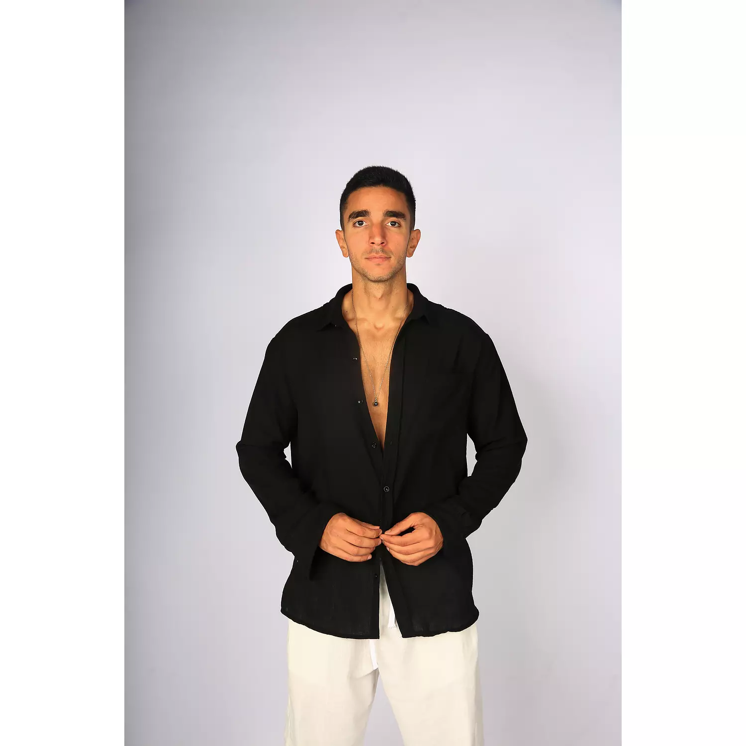 Black Linen Shirt 1