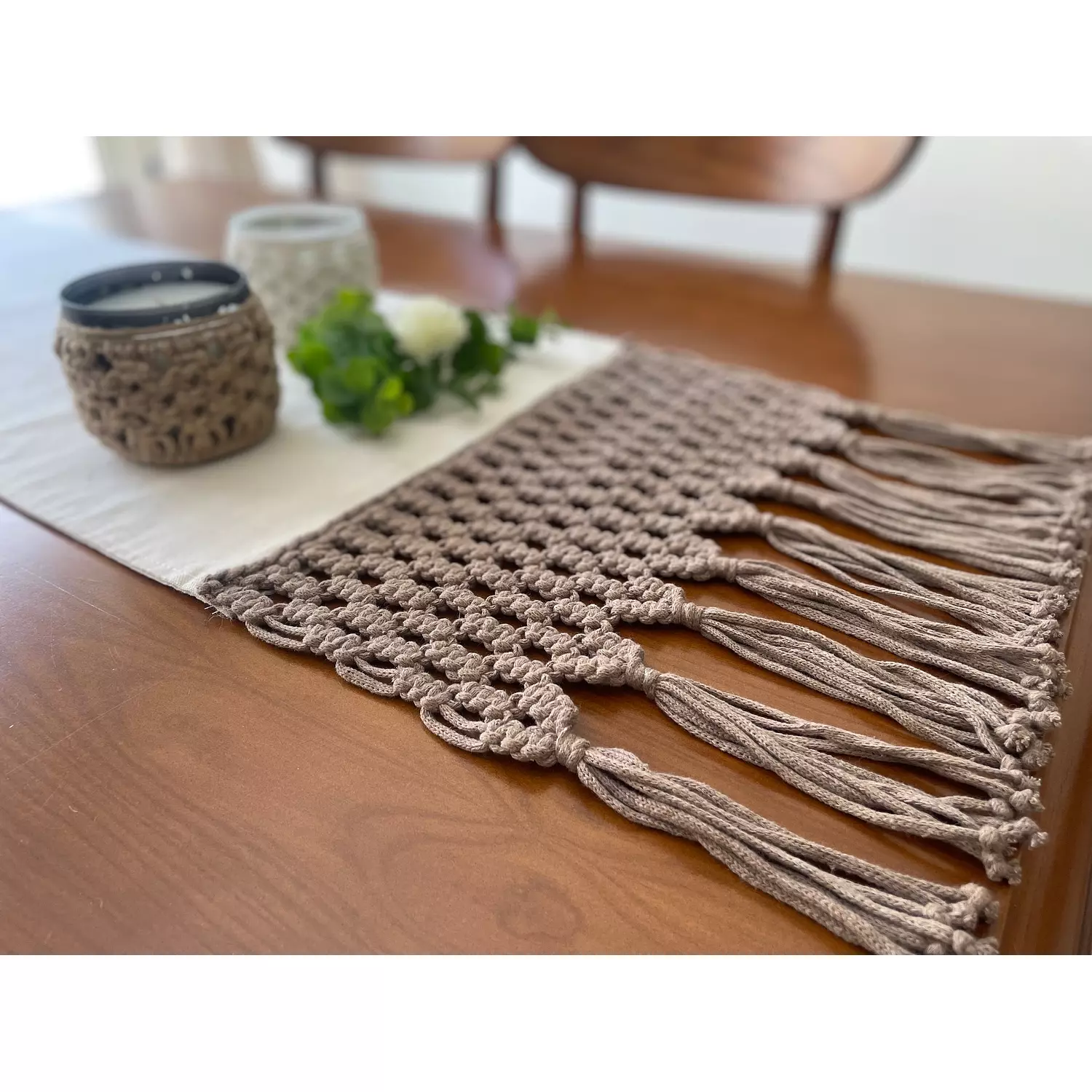 Cotton Macrame Bees Runner  4