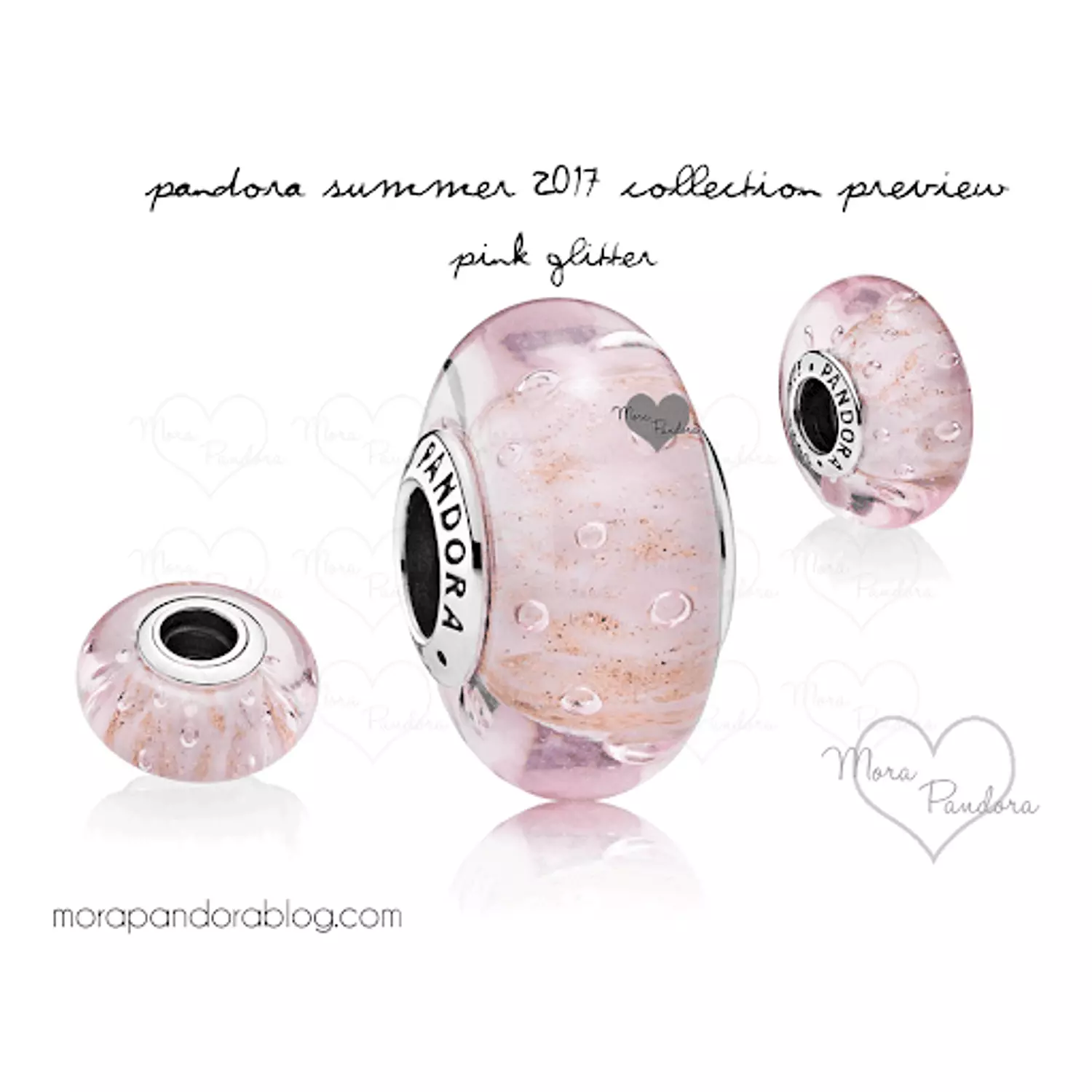 Faceted pink Murano Glass Charm 1