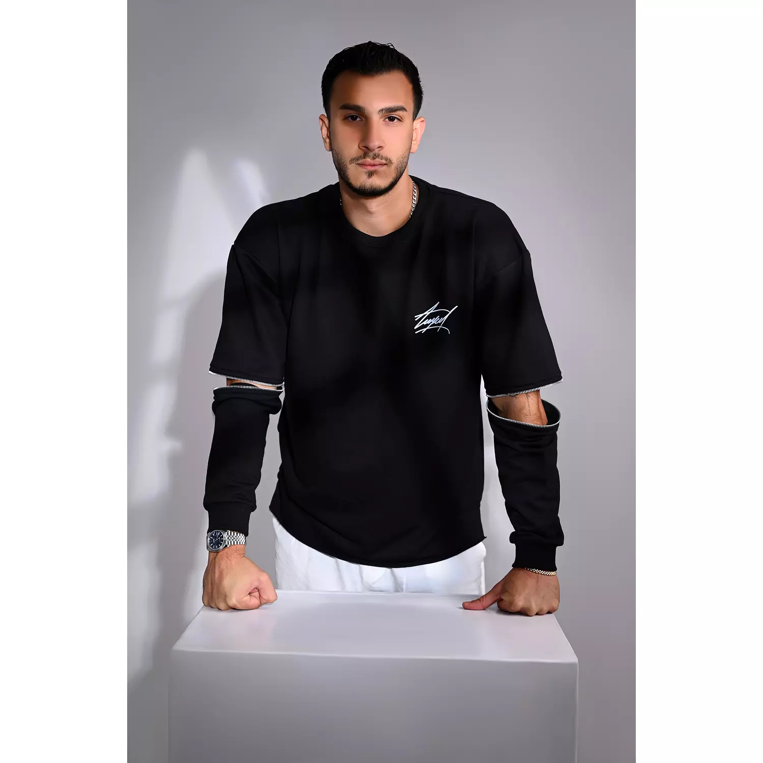 La Pareja Convertible Zip Tee - Black 3