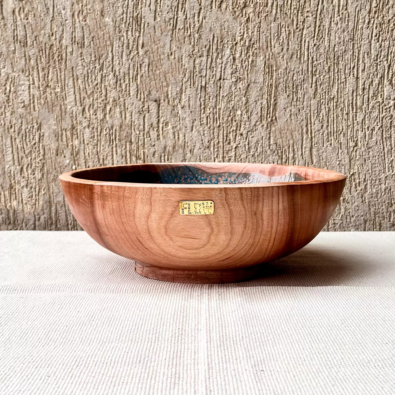 Blue light wooden bowl 2