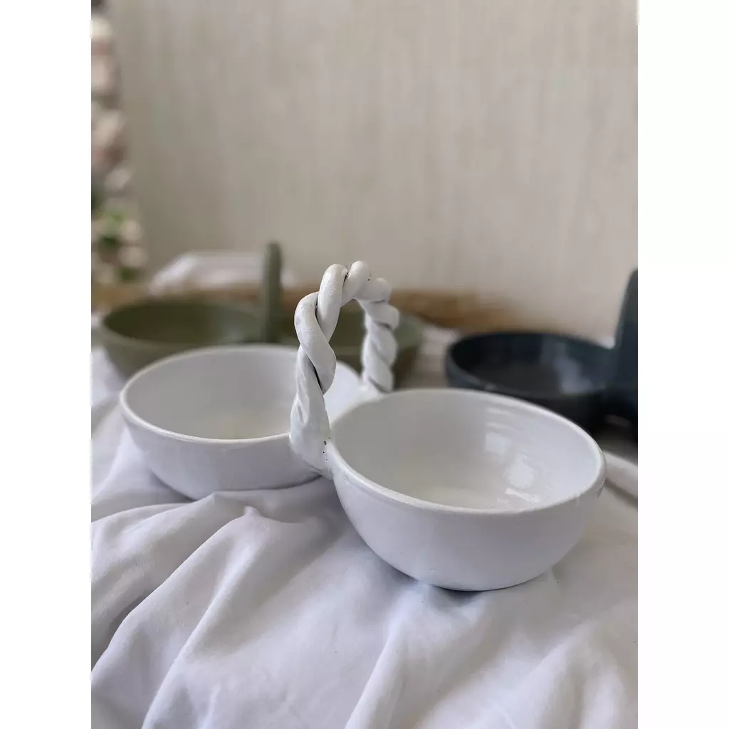 Duo-dip bowl (white)