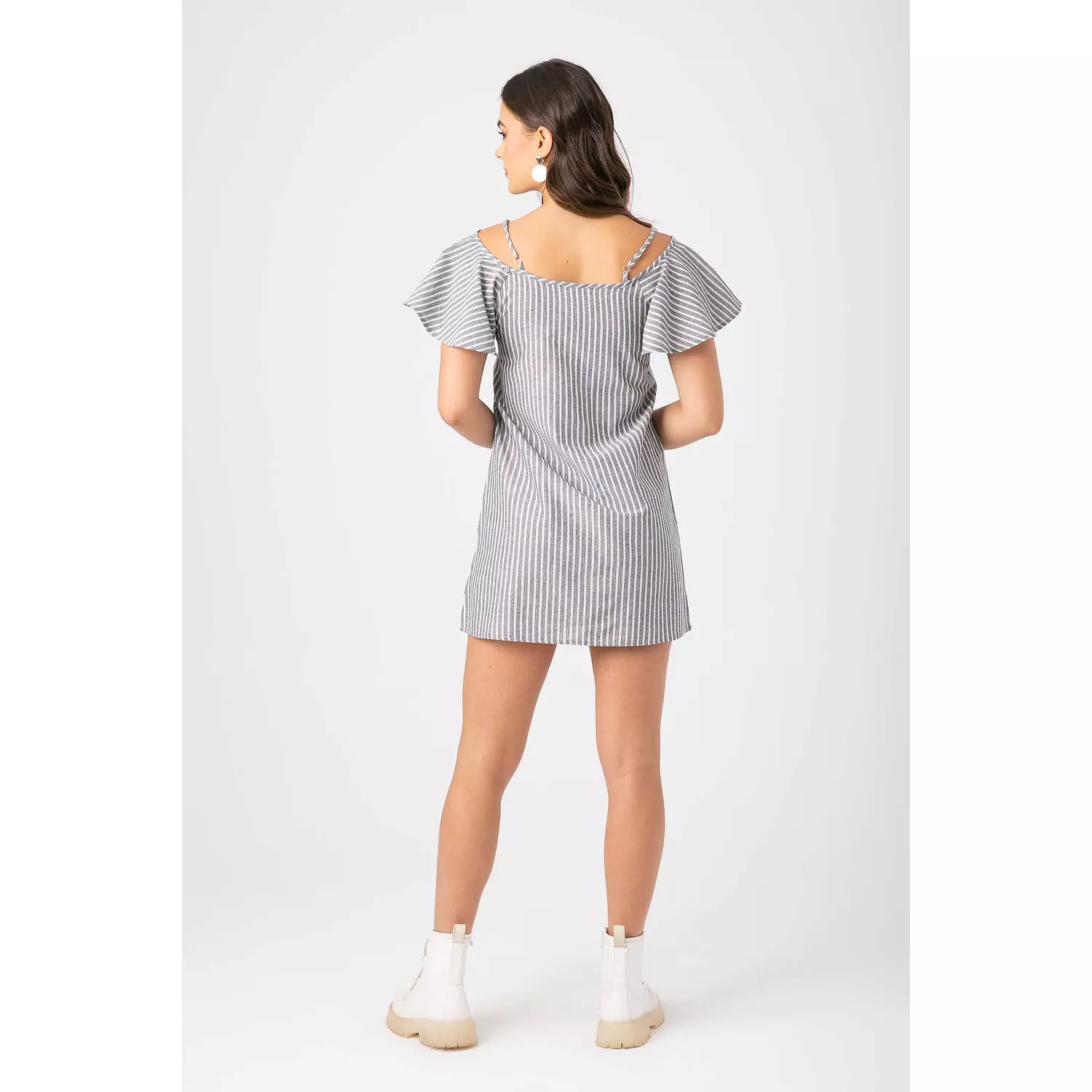 SHORT STRIPPED LINEN DRESS 3