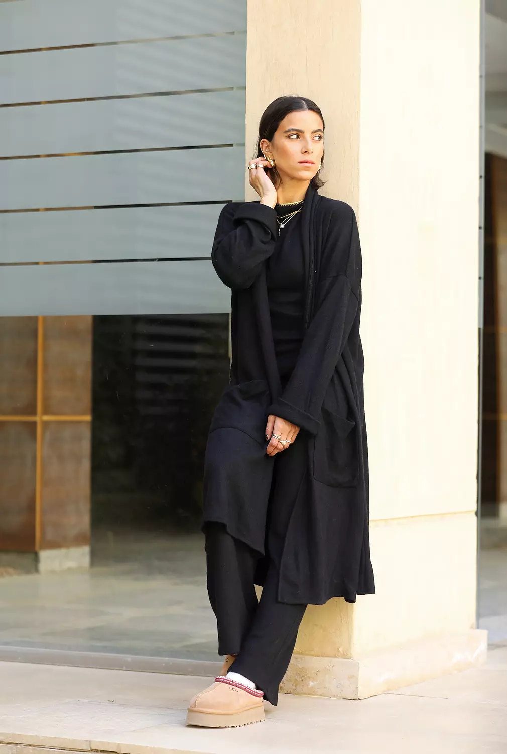 Black cardigan set hover image