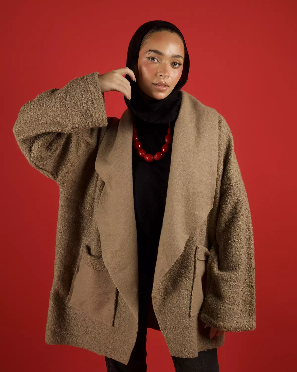 Khakhi Teddy Wool Coat 2