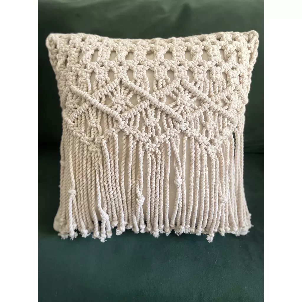 Little Daisy  Cotton Macrame Cushion  