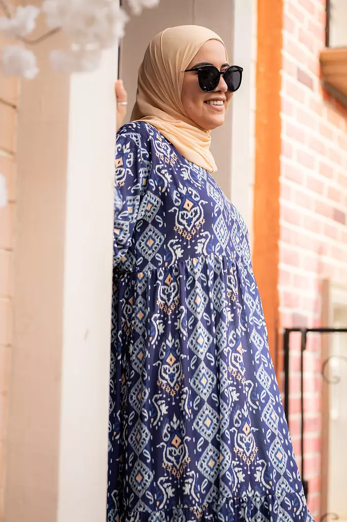 Dark Blue Crepe Dress