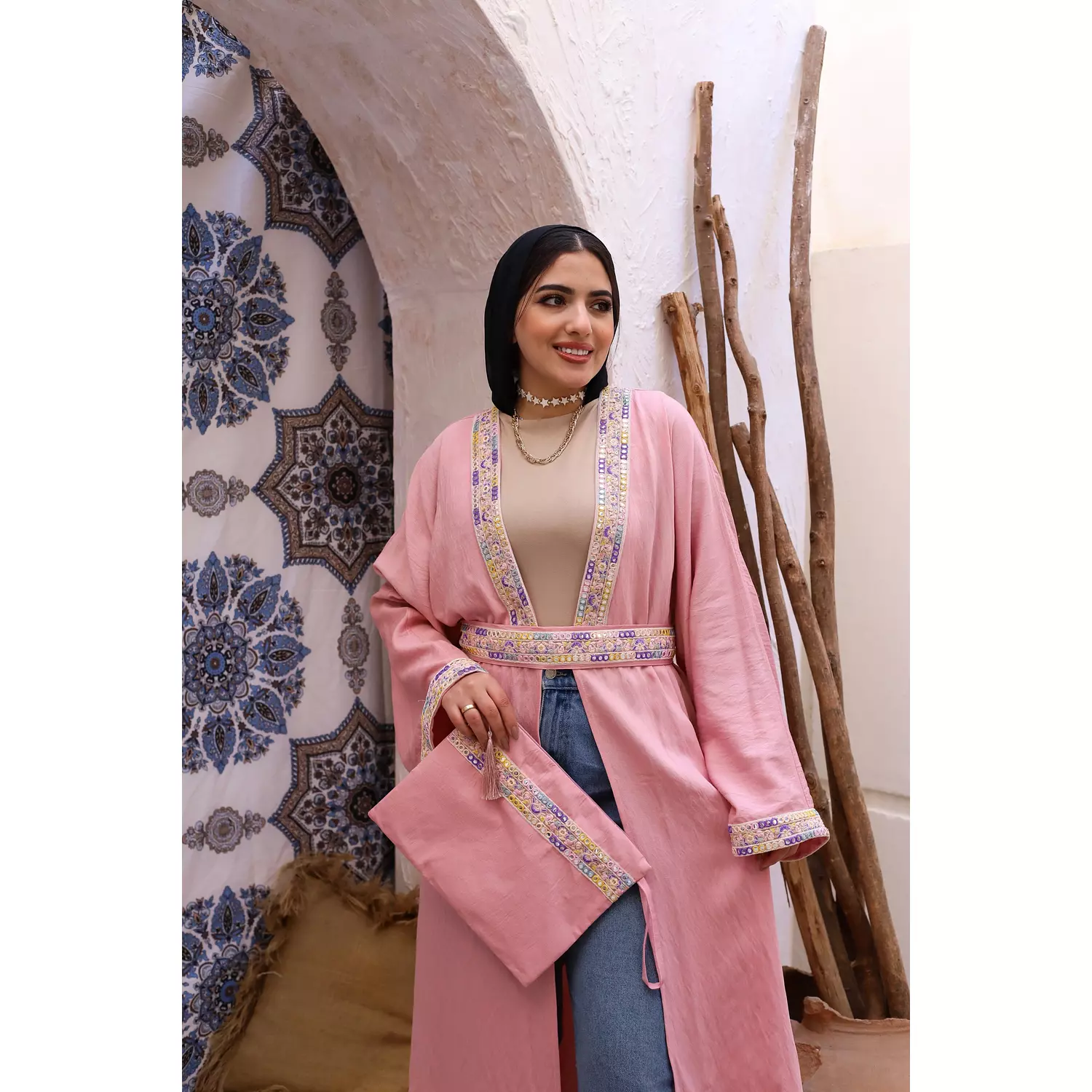 Princess indian kaftan in pink 5