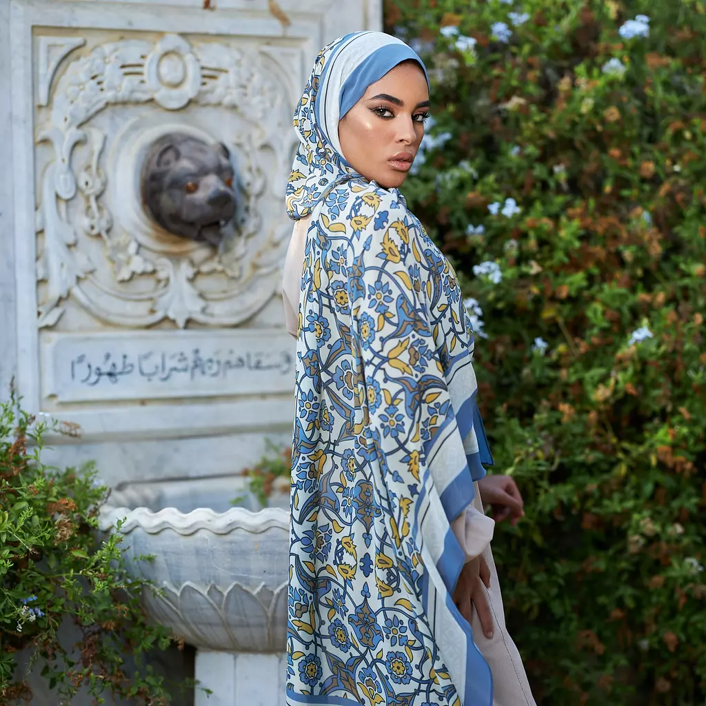 Halima- Mustard & blue