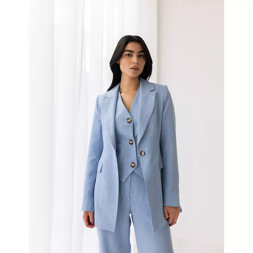 Sky blue linen blazer