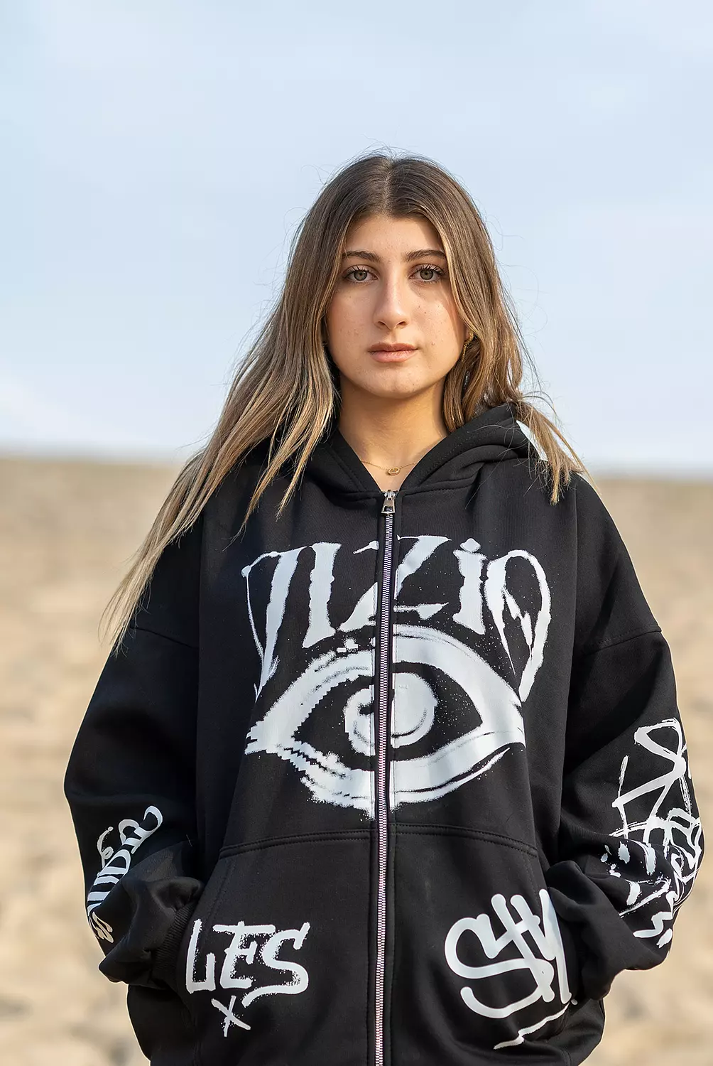 Black Printed Zip-Up hover image