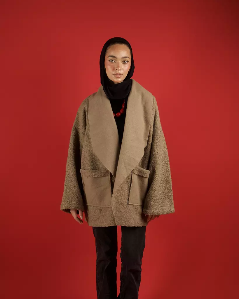 Khakhi Teddy Wool Coat