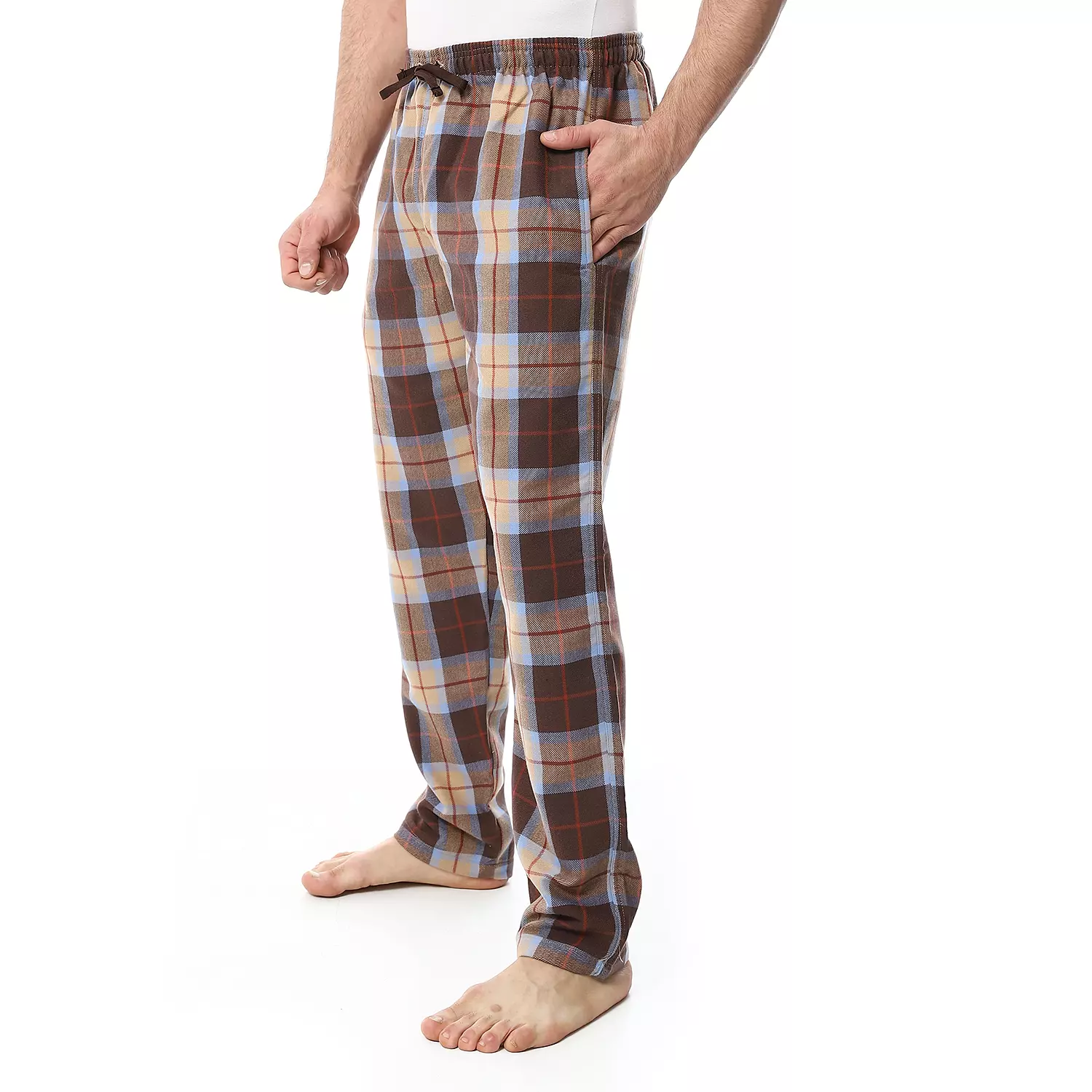 Shorto Winter Check Pants - Brown * Beige - 4045 - 024 - 02   2