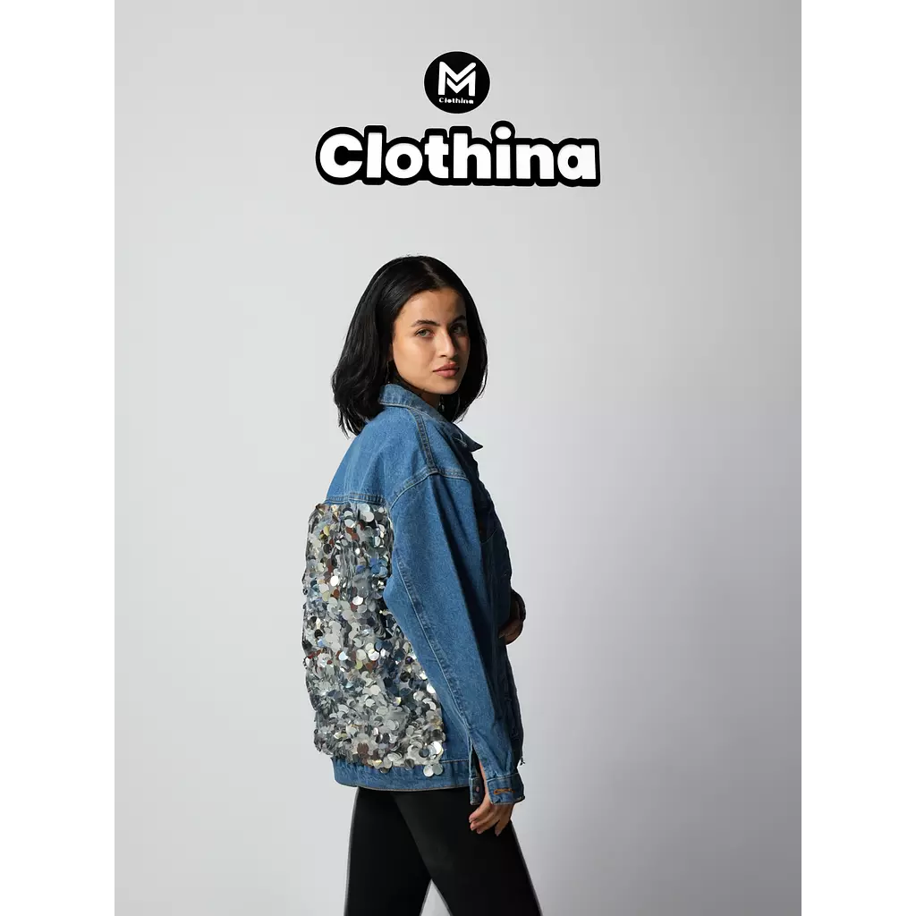 "Denim Strass Back Jacket"