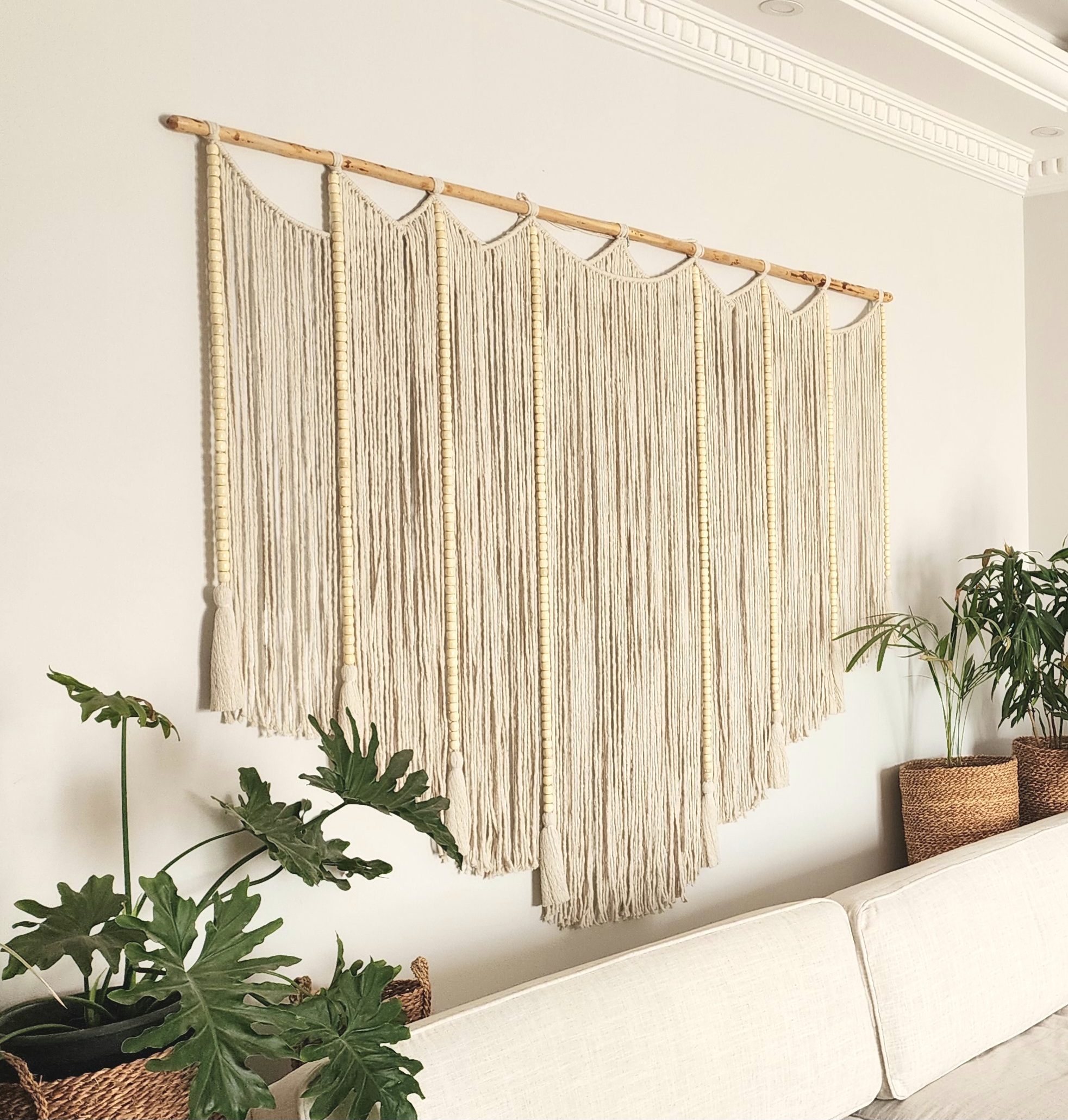 White Beads Wall Hanging 2