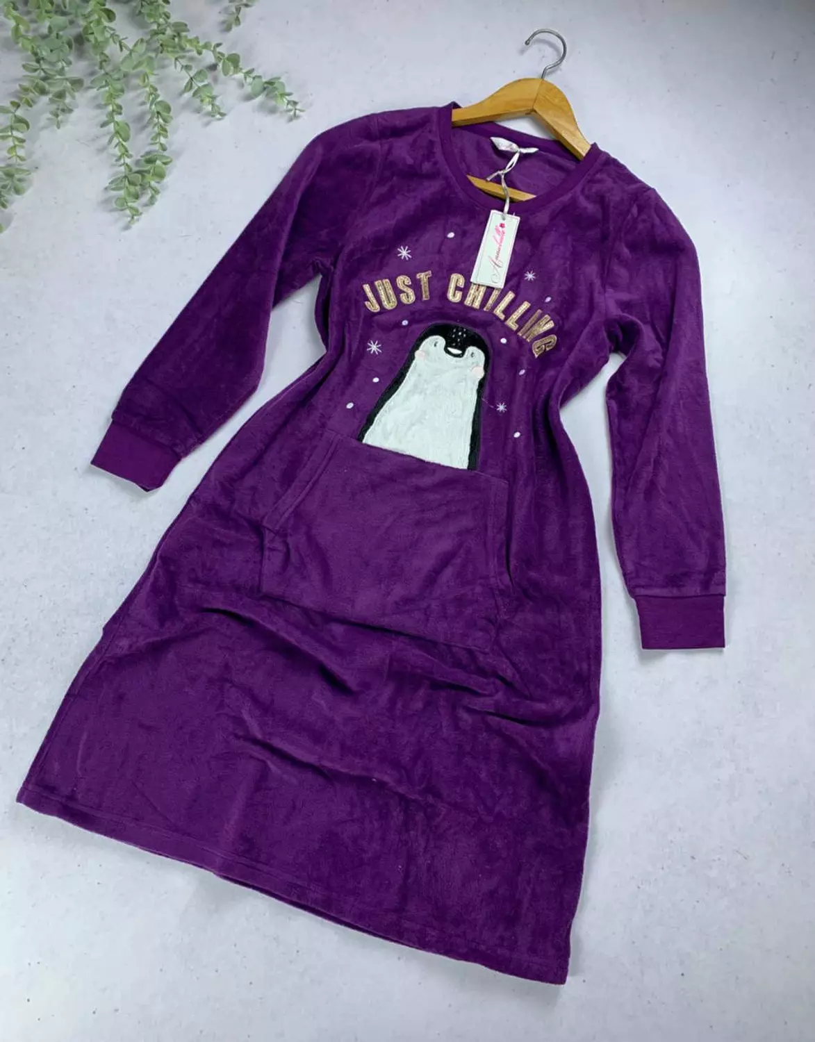 Fleece sleeping shirt from Anabelle hover image