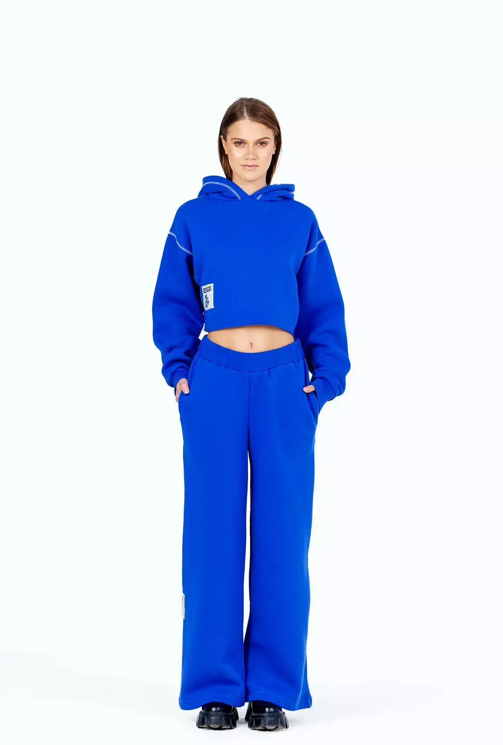 Royal Blue cropped Hoodie    hover image