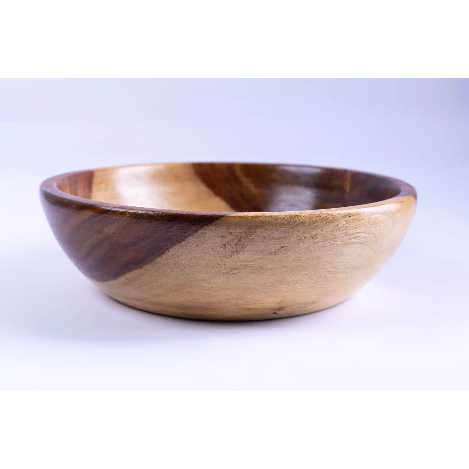 Round wooden bowl hover image
