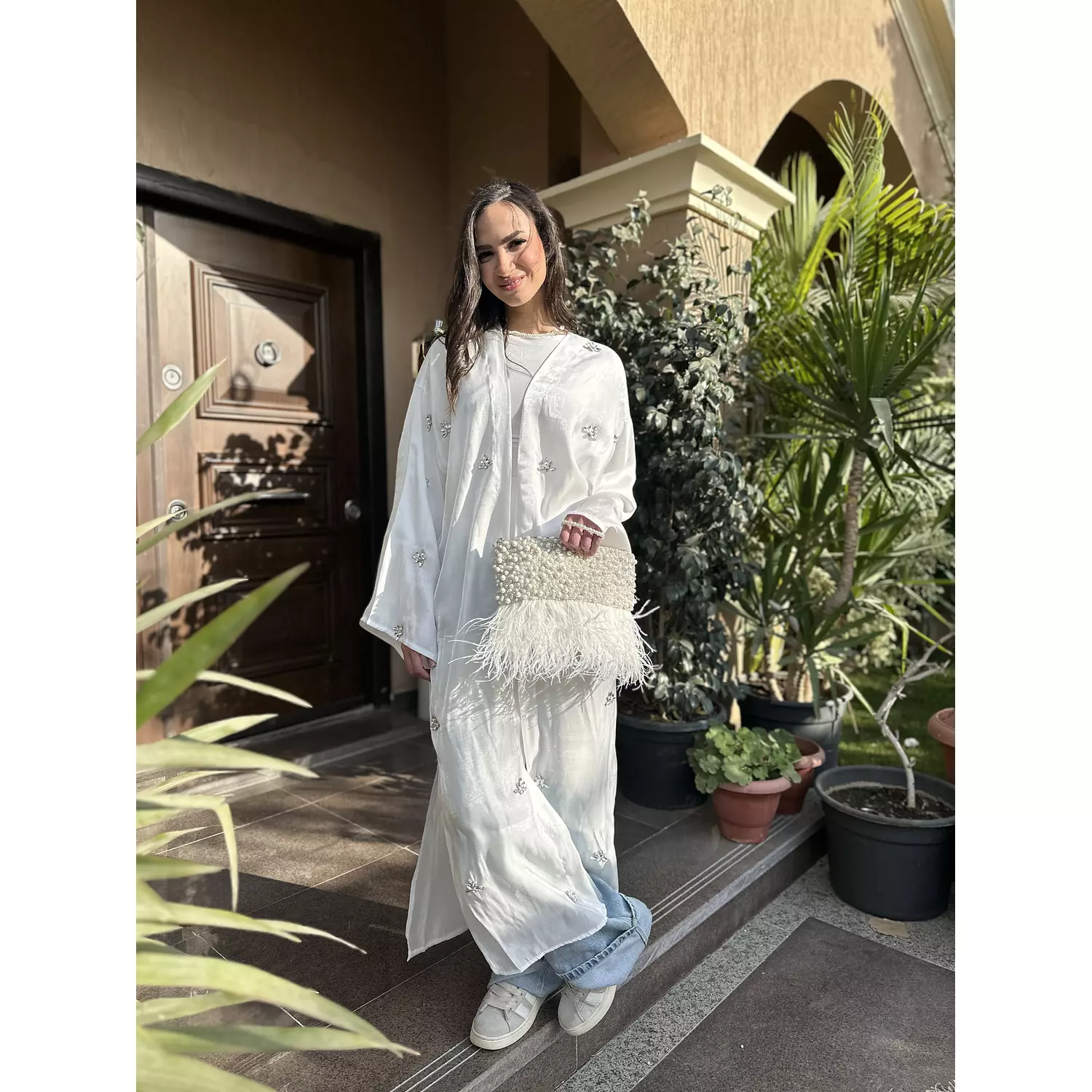 Rhinestones White Royal Kaftan 1