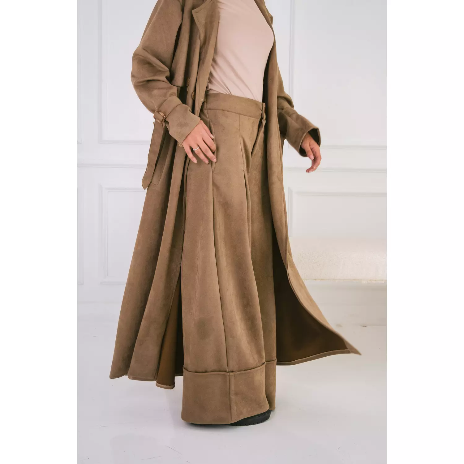 Suede wide leg pants 3