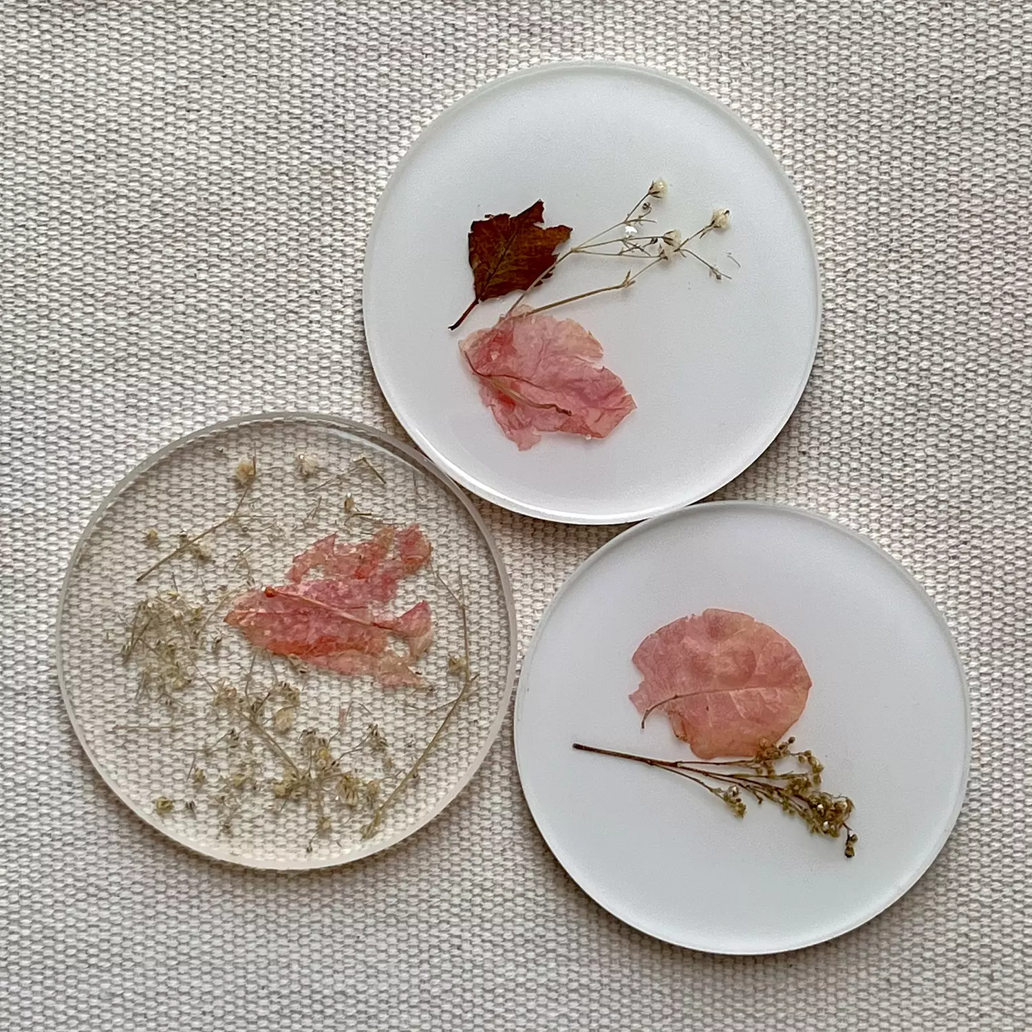 Pink/ White Floral Coasters 2